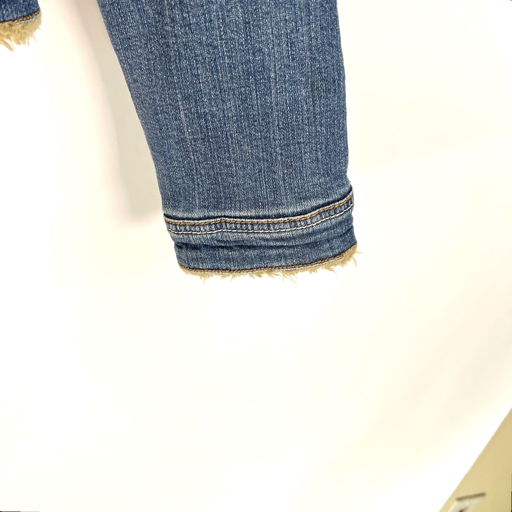 Denime Clash Faux Fur Lined Denim Jean Jacket Women Size Small Blue Embellished Classic City Biker Size 28" / US 6 / IT 42 - 4 Thumbnail