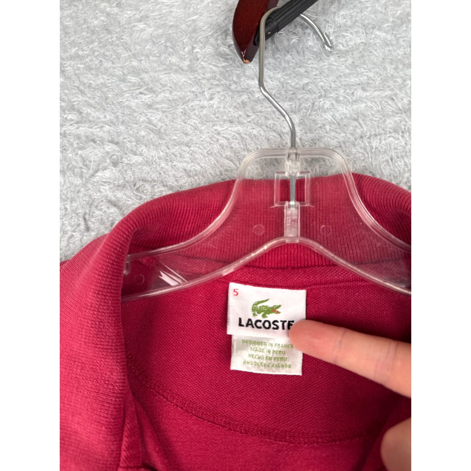 Lacoste Lacoste Polo Shirt Men Red Short Sleeve Slim 5 100% Cotton Knit Croc Logo Vintage No Size US S / EU 44-46 / 1 - 7 Thumbnail