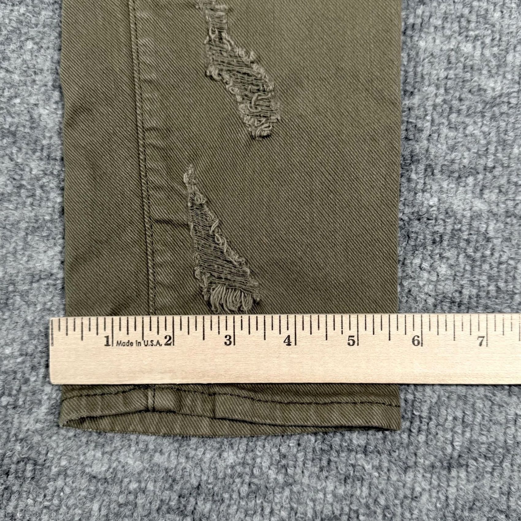 7 For All Mankind VINTAGE 7 For All Mankind Jeans Womens 26 Olive Green Distressed Skinny Stretch USA Size 26" / US 2 / IT 38 - 4 Thumbnail