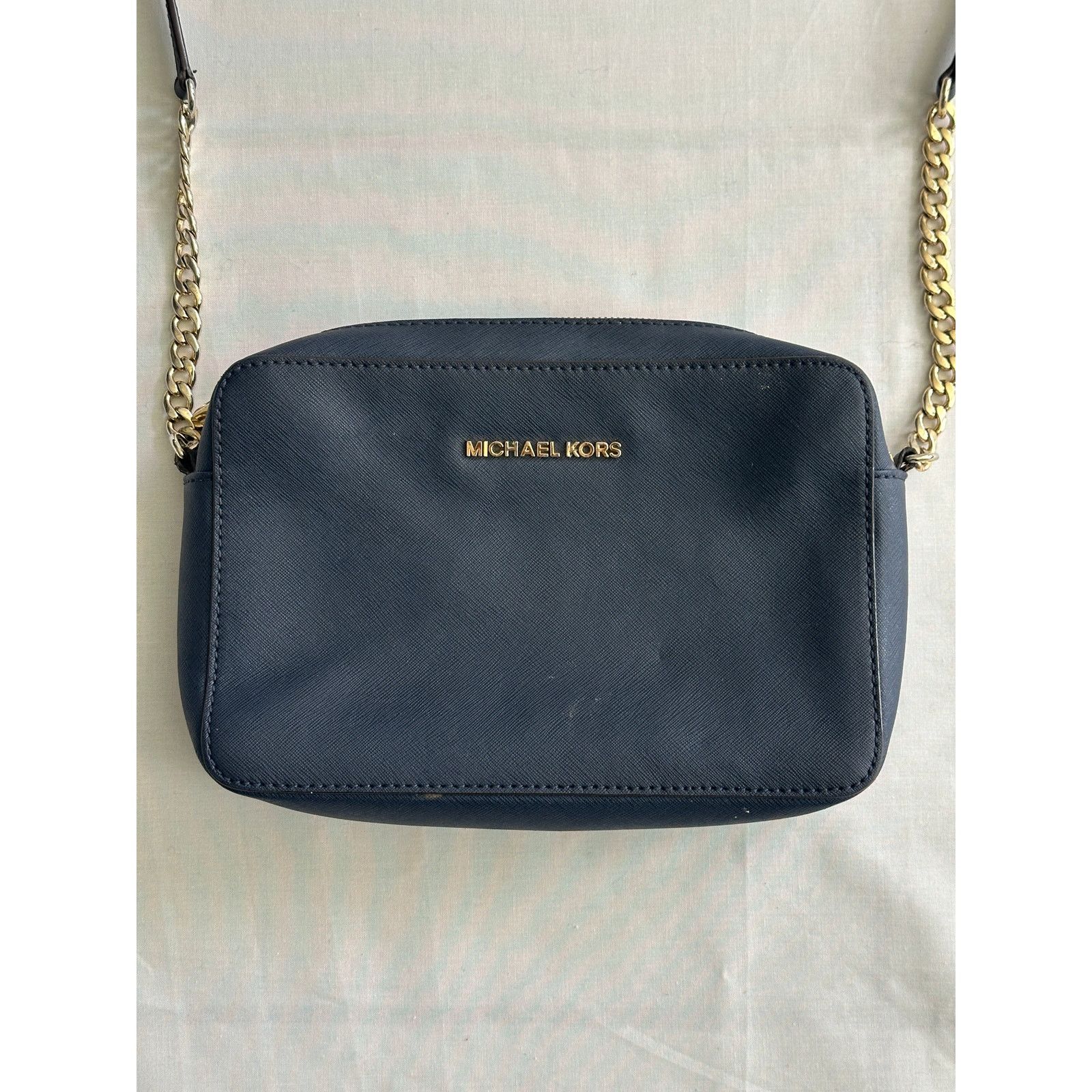 Michael Kors Michael Kors Jet Saffiano Leather Crossbody Bag – Navy Size ONE SIZE - 1 Thumbnail