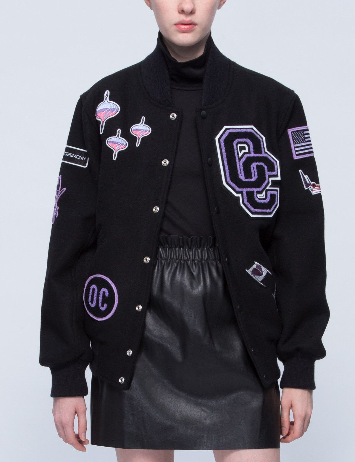 Opening Ceremony Opening Ceremony Black Varsity Jacket Multi Patch Women’s Size S / US 4 / IT 40 - 3 Thumbnail