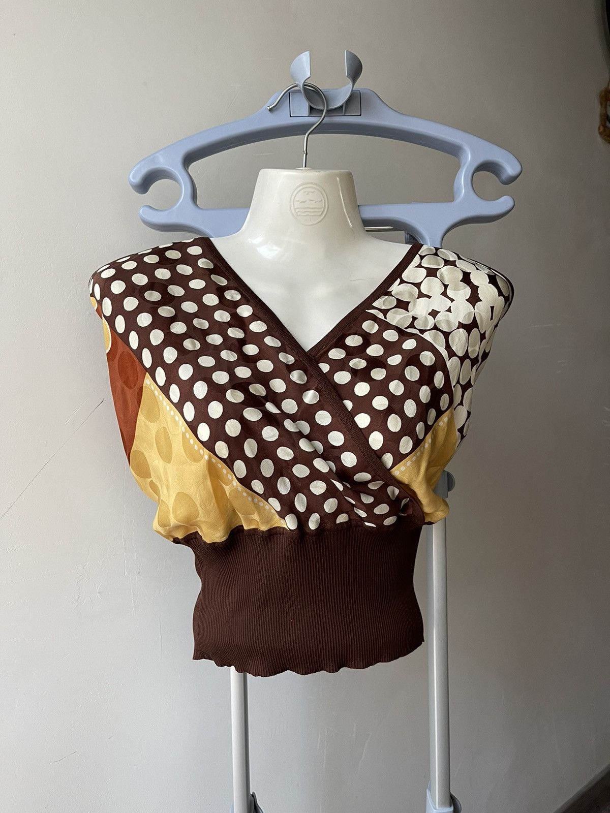 Hermes Hermes Silk Scarf Twillaine Top - Polka Dot Print Size S / US 4 / IT 40 - 1 Thumbnail