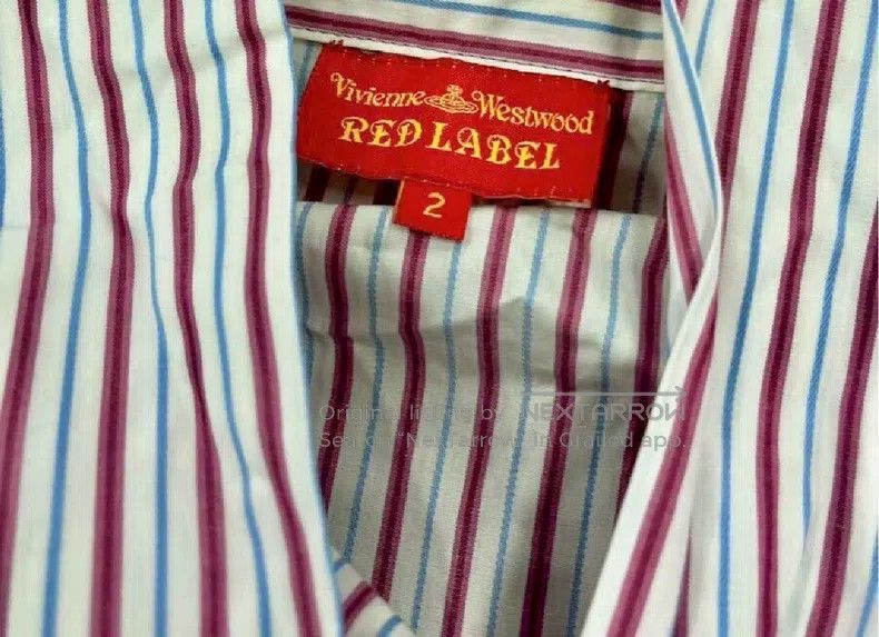 Vivienne Westwood Vivienne Westwood Bow pink and blue striped short-sleeve s Size M / US 6-8 / IT 42-44 - 5 Thumbnail
