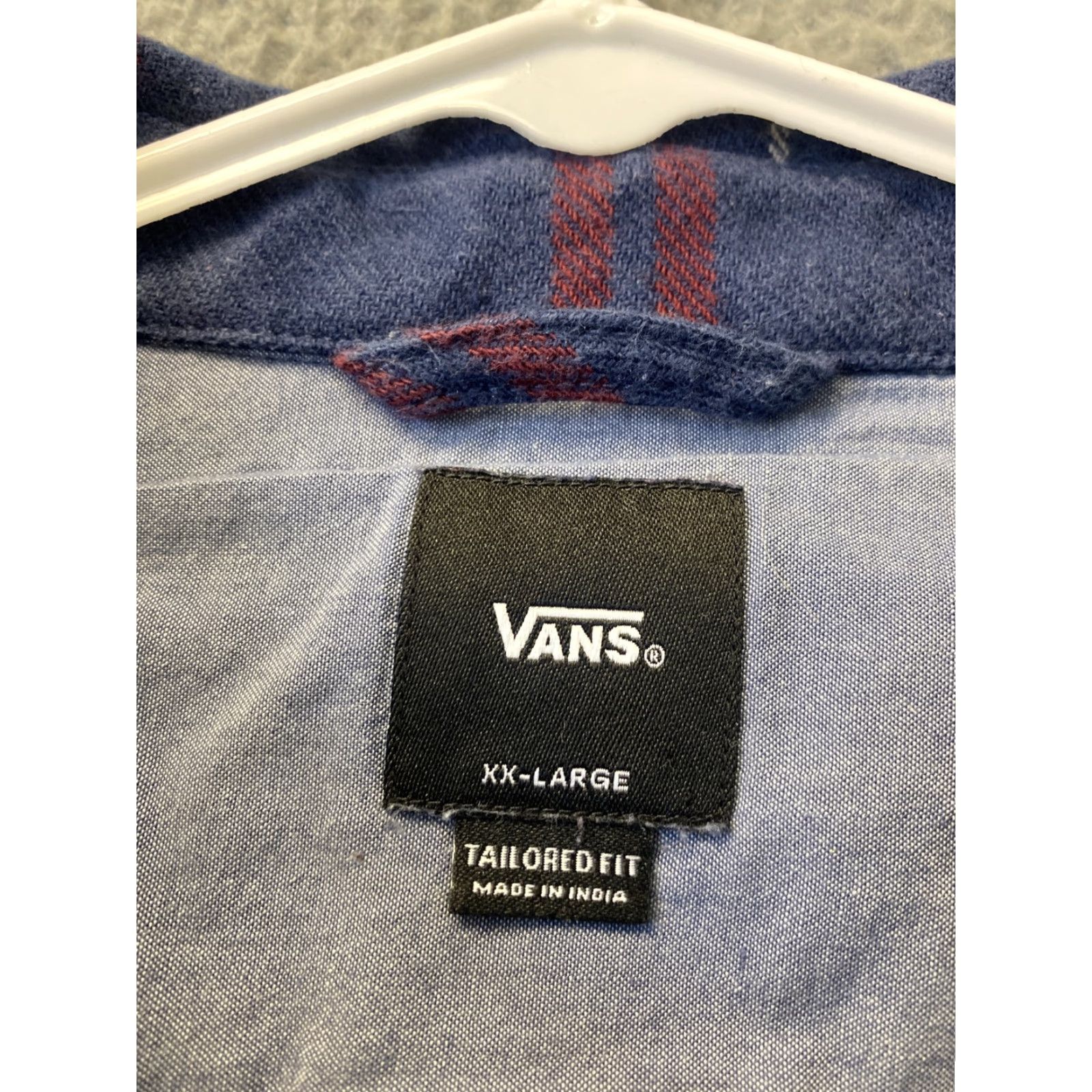 Vans VANS Shirt Men 2XL Blue Plaid Tailored Fit Button-Up Long Sleeve Cotton Canvas 95-8 Size US XXL / EU 58 / 5 - 4 Thumbnail