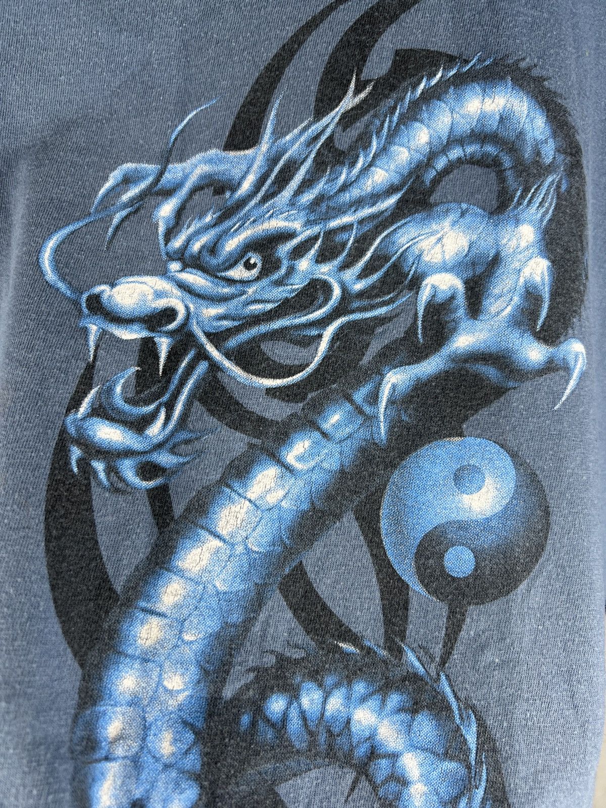 Vintage Vintage Y2K Chinese Dragon Washed Thrashed Gothic Tee XL Size US XL / EU 56 / 4 - 8 Thumbnail