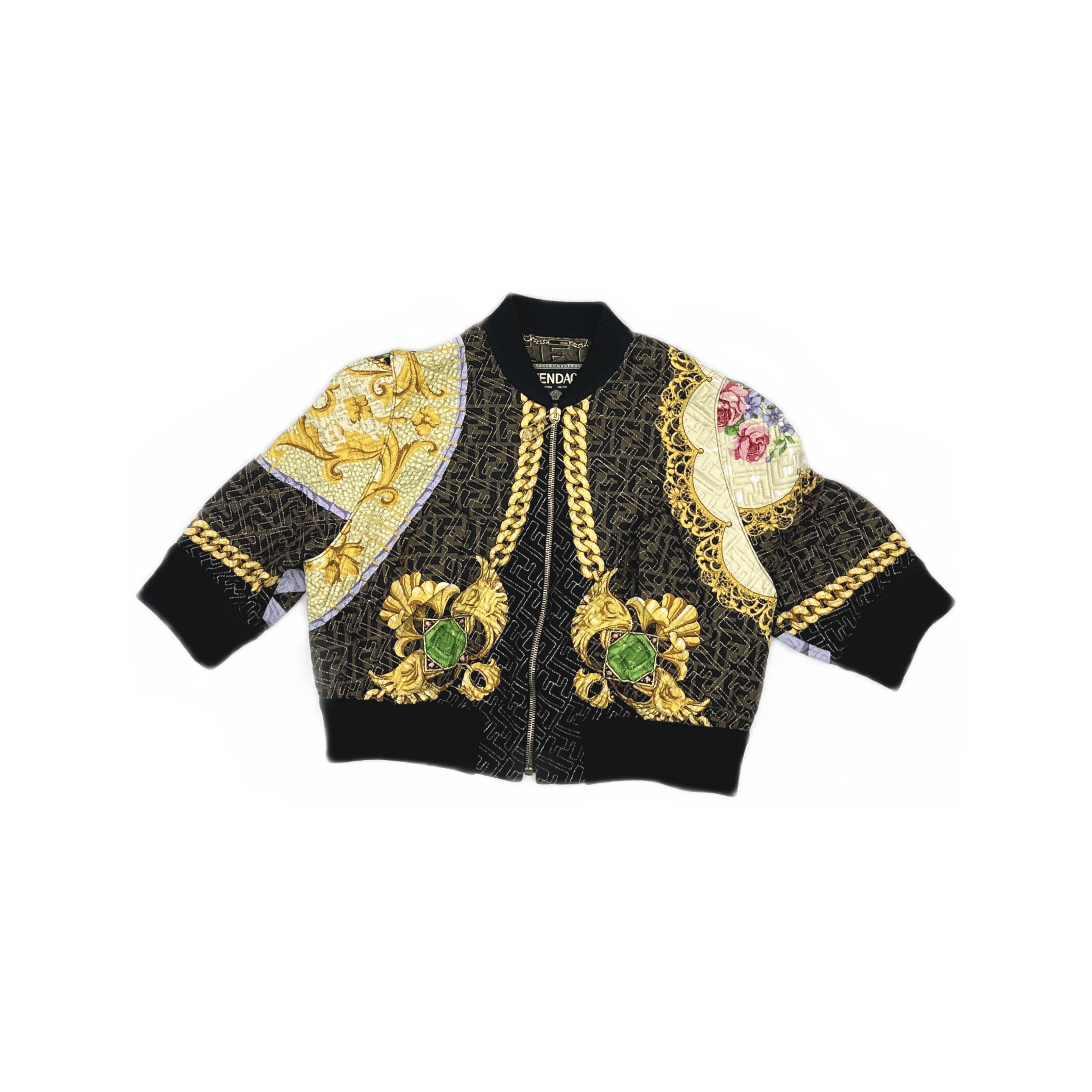 Fendi × Versace Fendi x Versace Silk Print Bomber Jacket Size 40 Size S / US 4 / IT 40 - 1 Thumbnail
