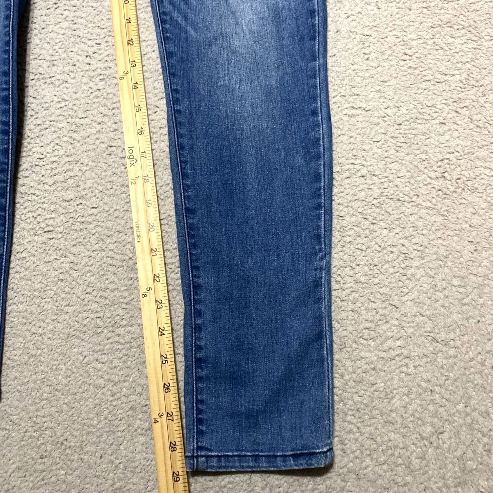 Vintage Democracy Jeans Blue Denim Medium Wash Skinny Mid Rise Womens Size 4 Slim Regular 5-Pocket Stretch Cotton Blend Size 27" / US 4 / IT 40 - 6 Thumbnail