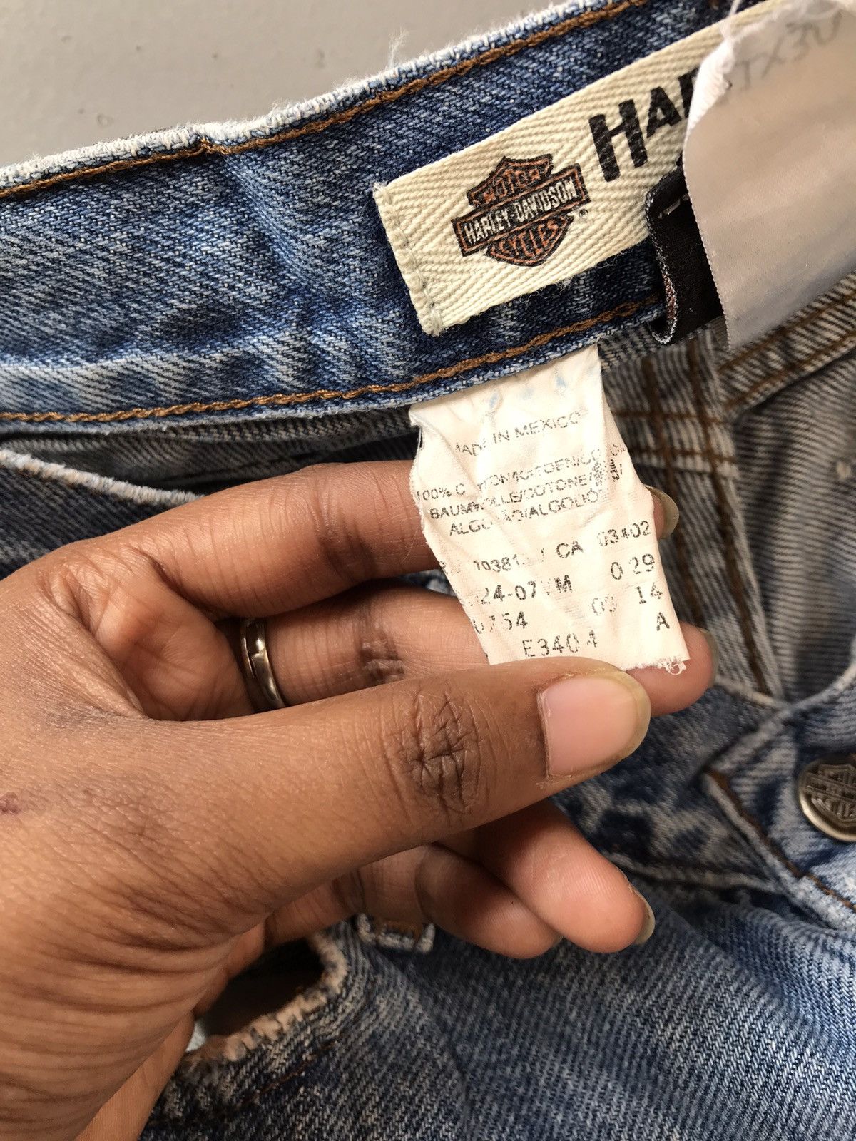 Harley Davidson × Vintage Vintage Harley Davidson distressed denim Size US 31 - 9 Thumbnail