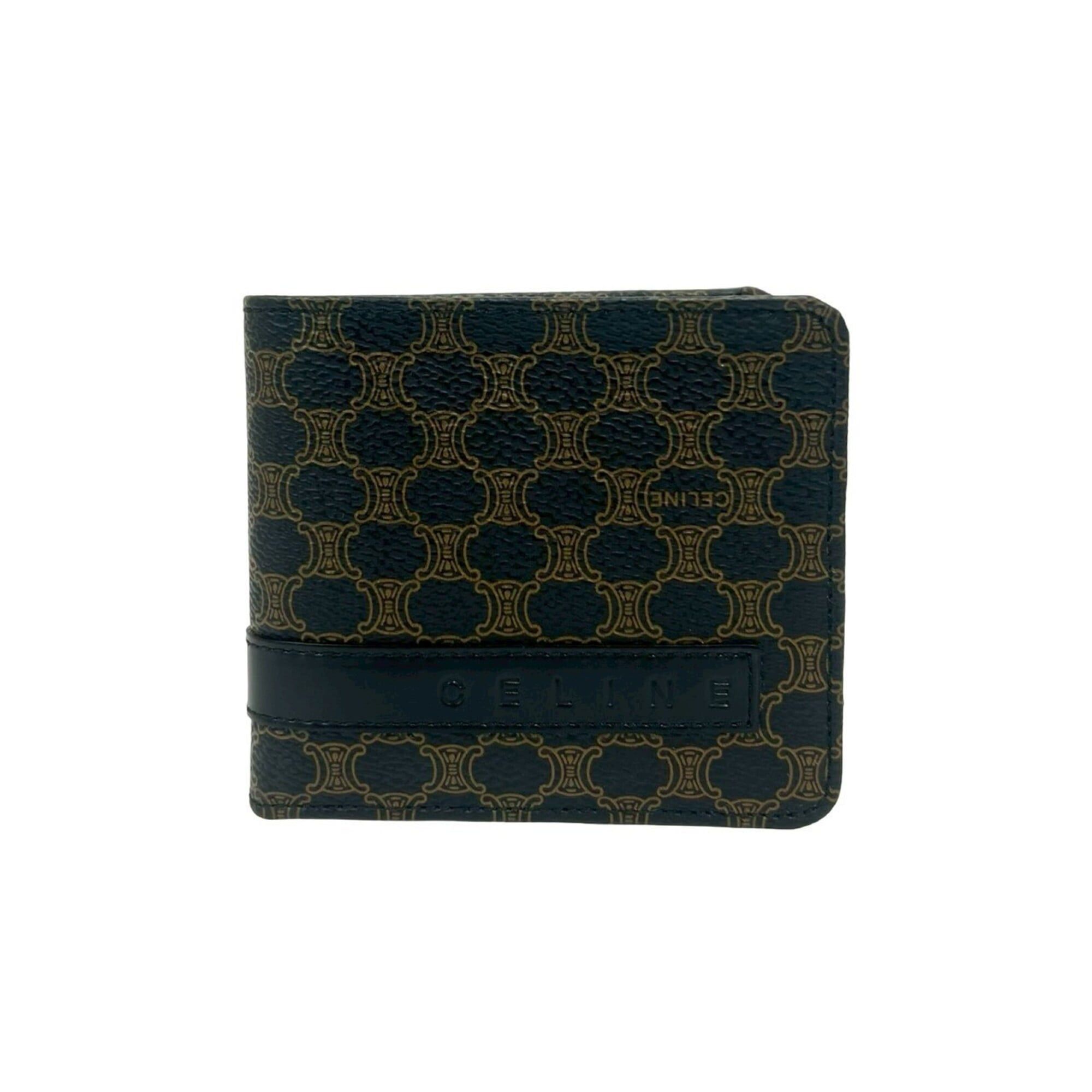 Celine CELINE Macadam Blazon Pattern Logo Leather Bi-fold Wallet, Brown/Black, 72151 Size ONE SIZE - 1 Thumbnail