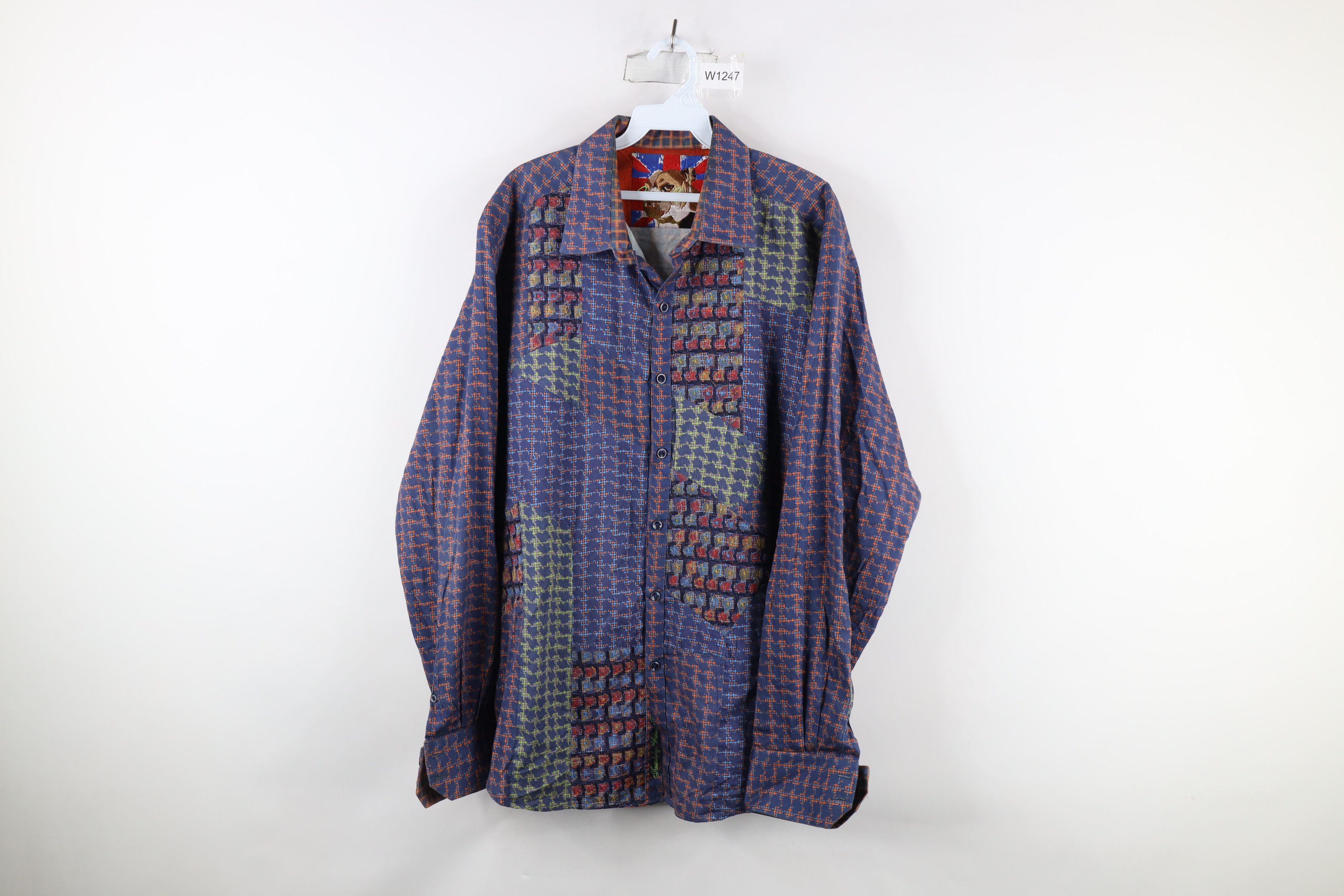 Robert Graham × Vintage Robert Graham Rainbow Patchwork Houndstooth Button Shirt Size US XXL / EU 58 / 5 - 1 Thumbnail