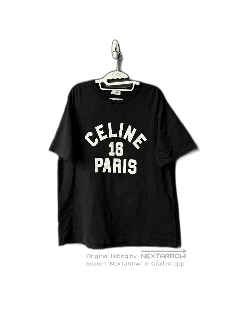 Celine Celine Black Letter Short Sleeve T. Size US L / EU 52-54 / 3 - 1 Thumbnail