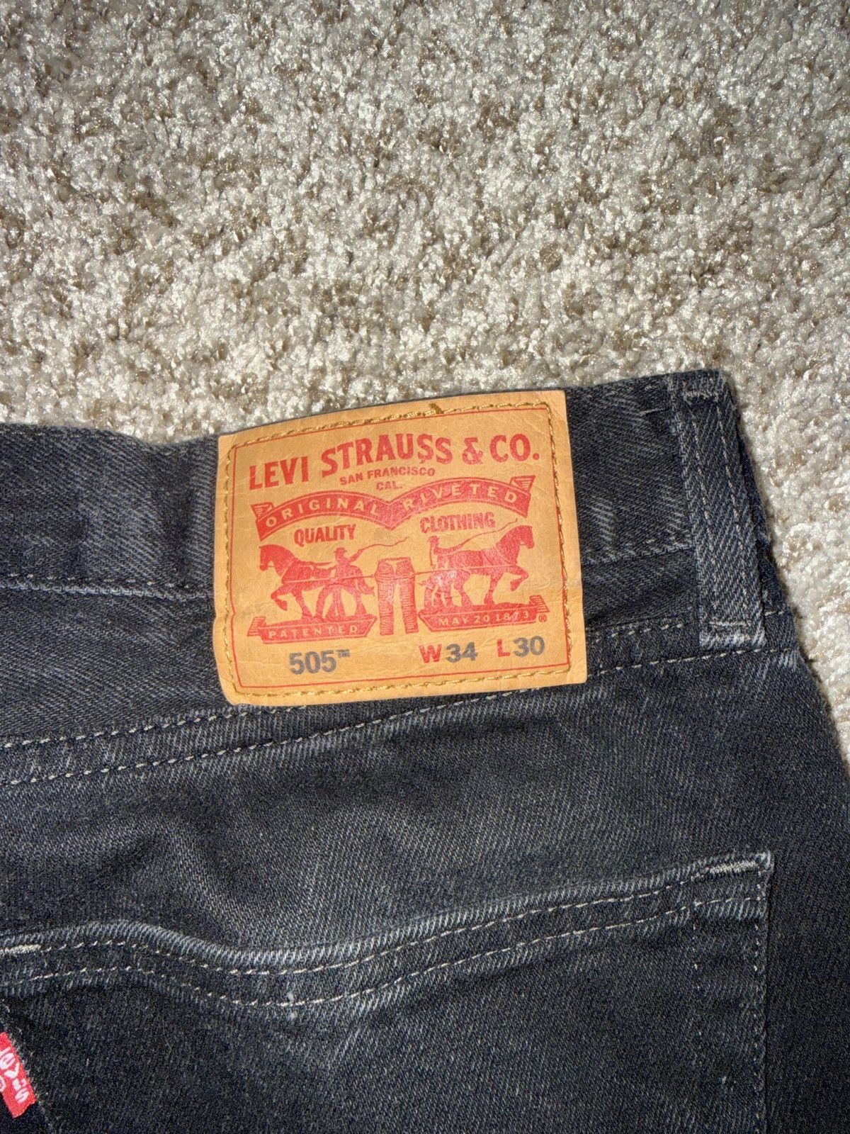 Levi's Levi’s 505 Black Denim 34x30 Size US 34 / EU 50 - 2 Thumbnail