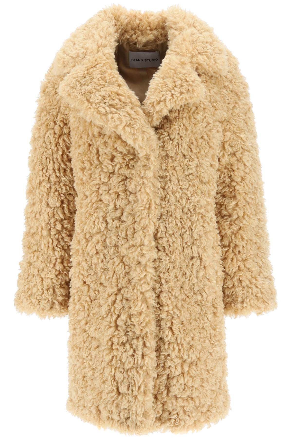 image of Stand Studio 'camille' Faux Fur Cocoon Coat in Light Caramel, Women's (Size Medium)