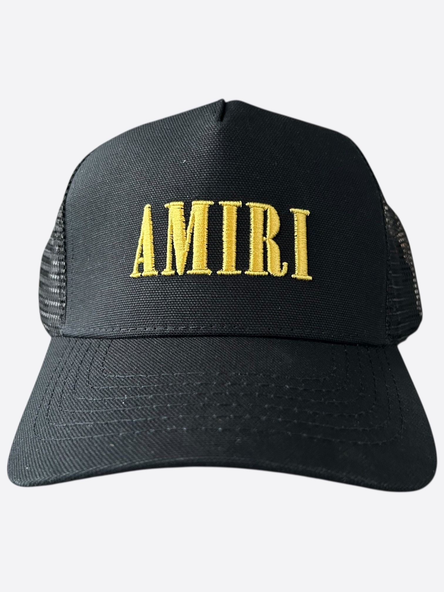 Amiri Black & Yellow Core Logo Trucker Hat