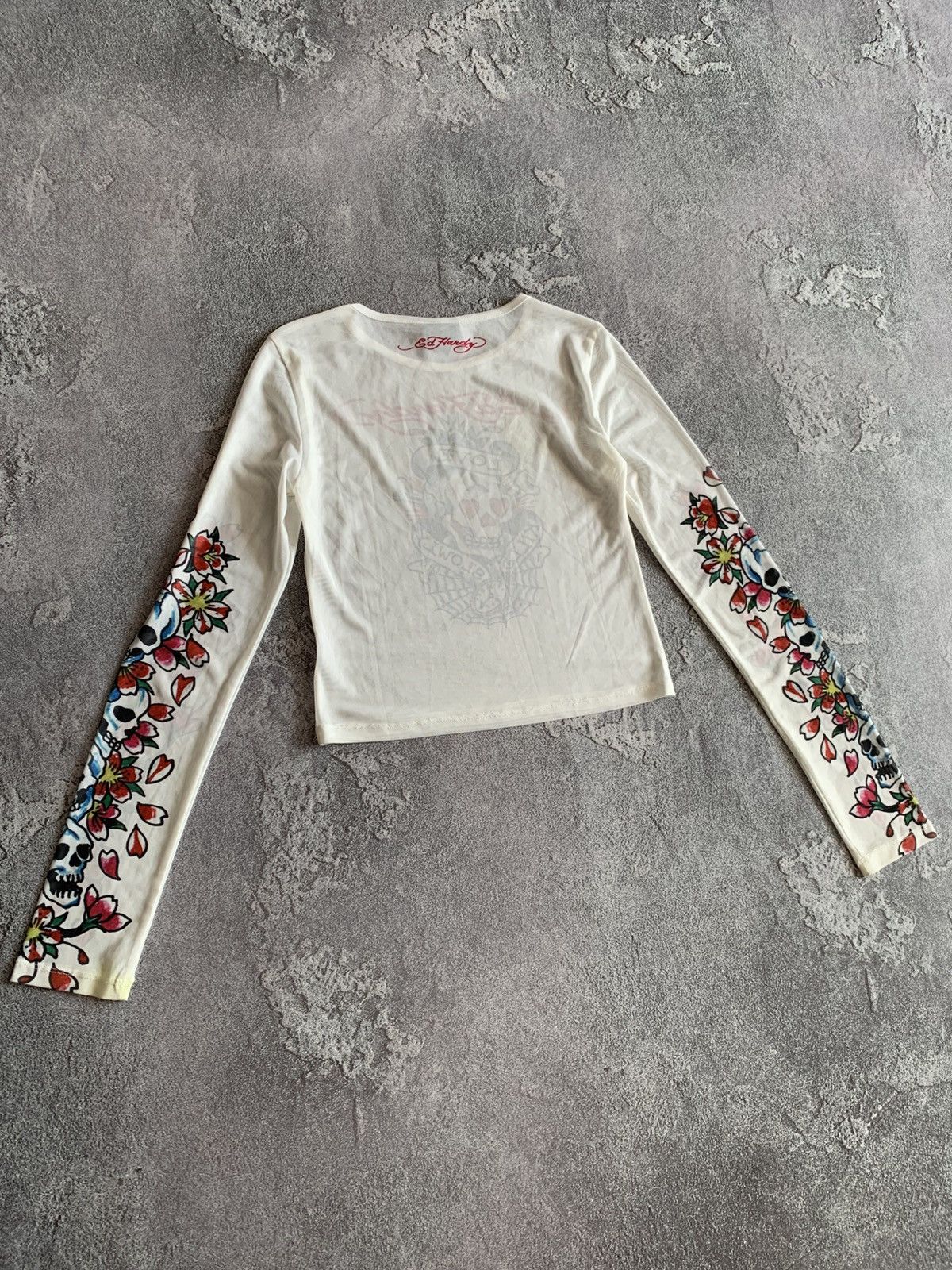 Ed Hardy Women Ed Hardy Skull Roses Mesh Long Sleeve Size M Size M / US 6-8 / IT 42-44 - 10 Thumbnail
