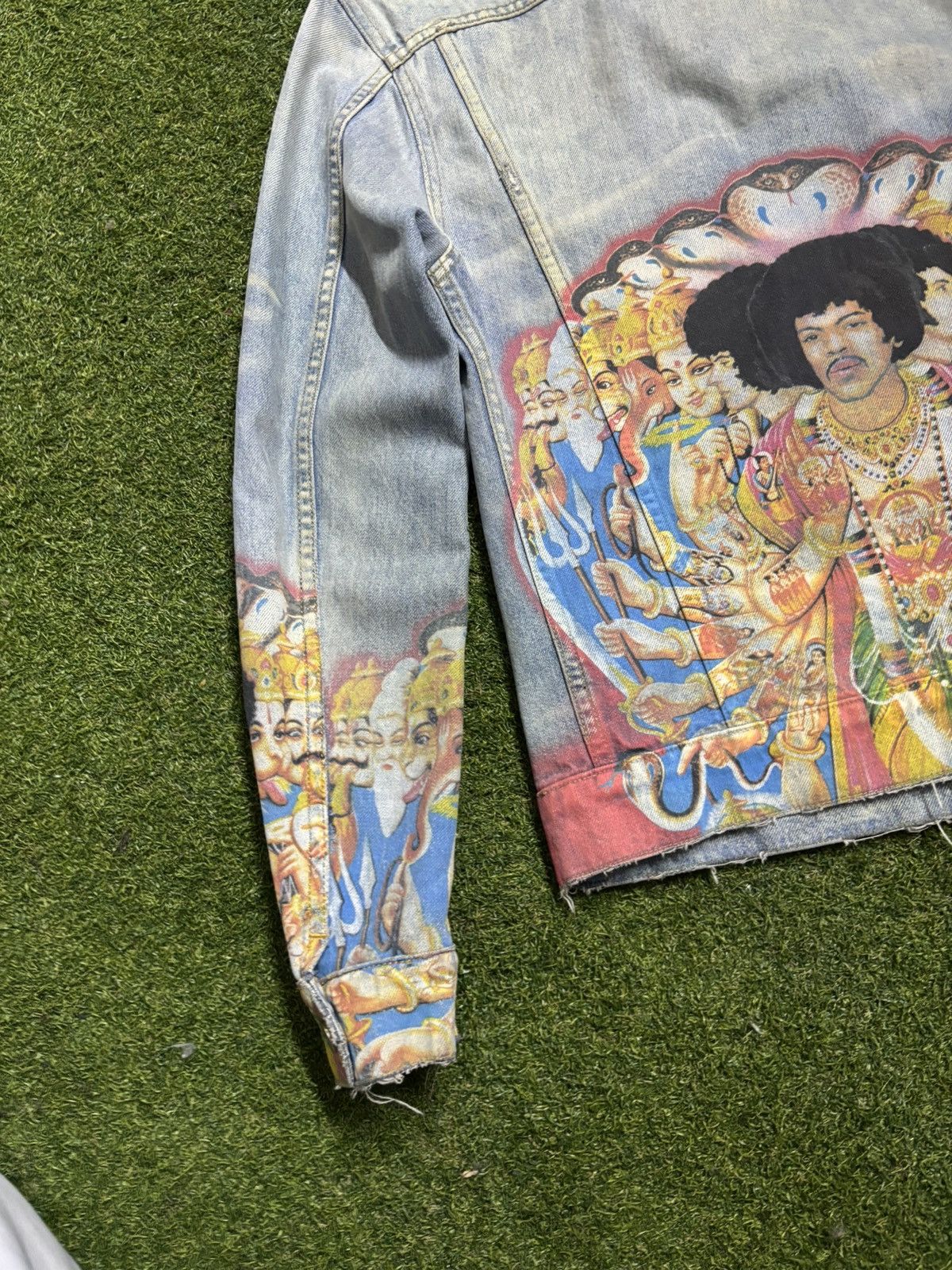 Amiri AMIRI Jimi Hendrix Denim Trucker Jacket Size US XL / EU 56 / 4 - 10 Thumbnail