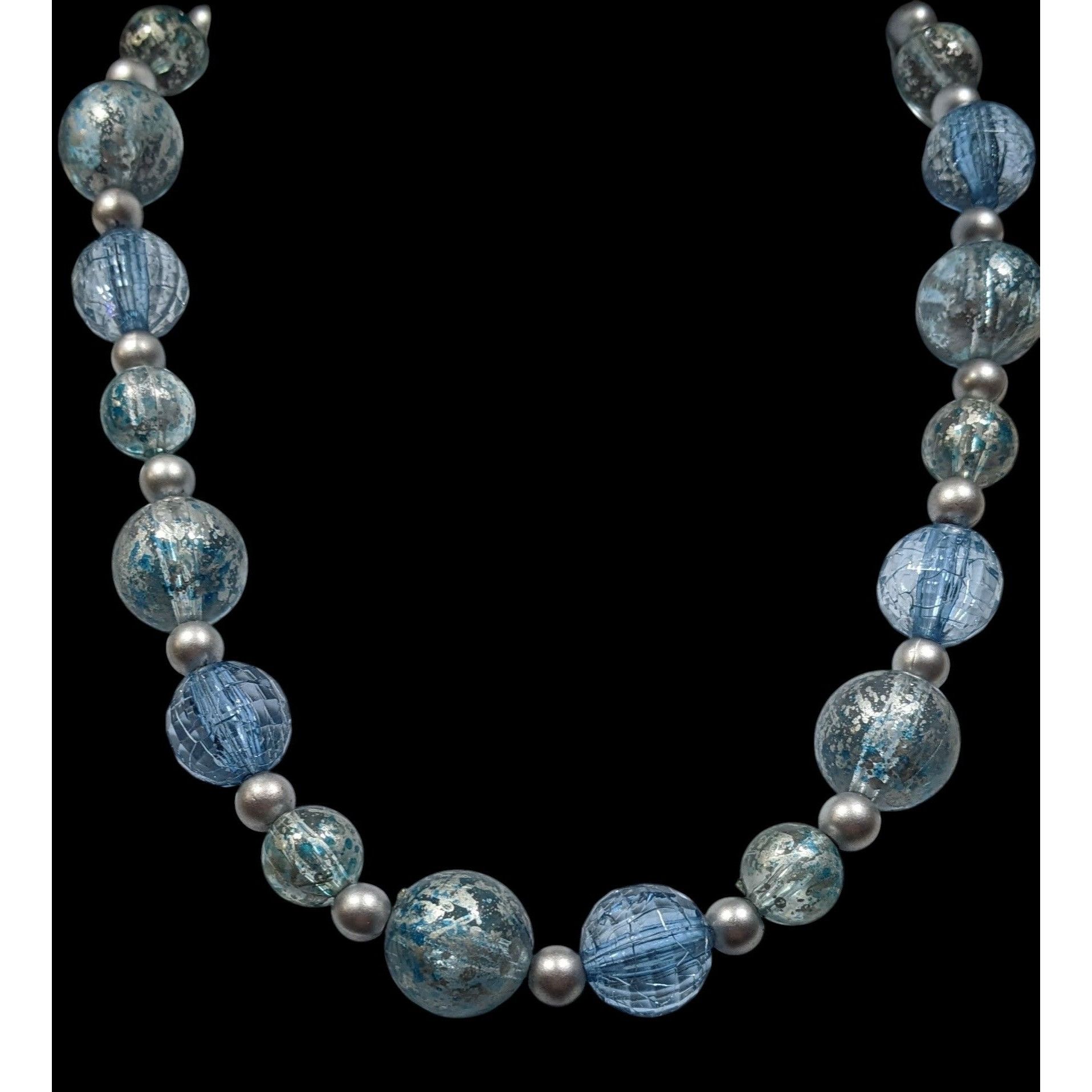 Other Whimsical Blue And Silver Tone Beaded Necklace Size ONE SIZE - 2 Thumbnail
