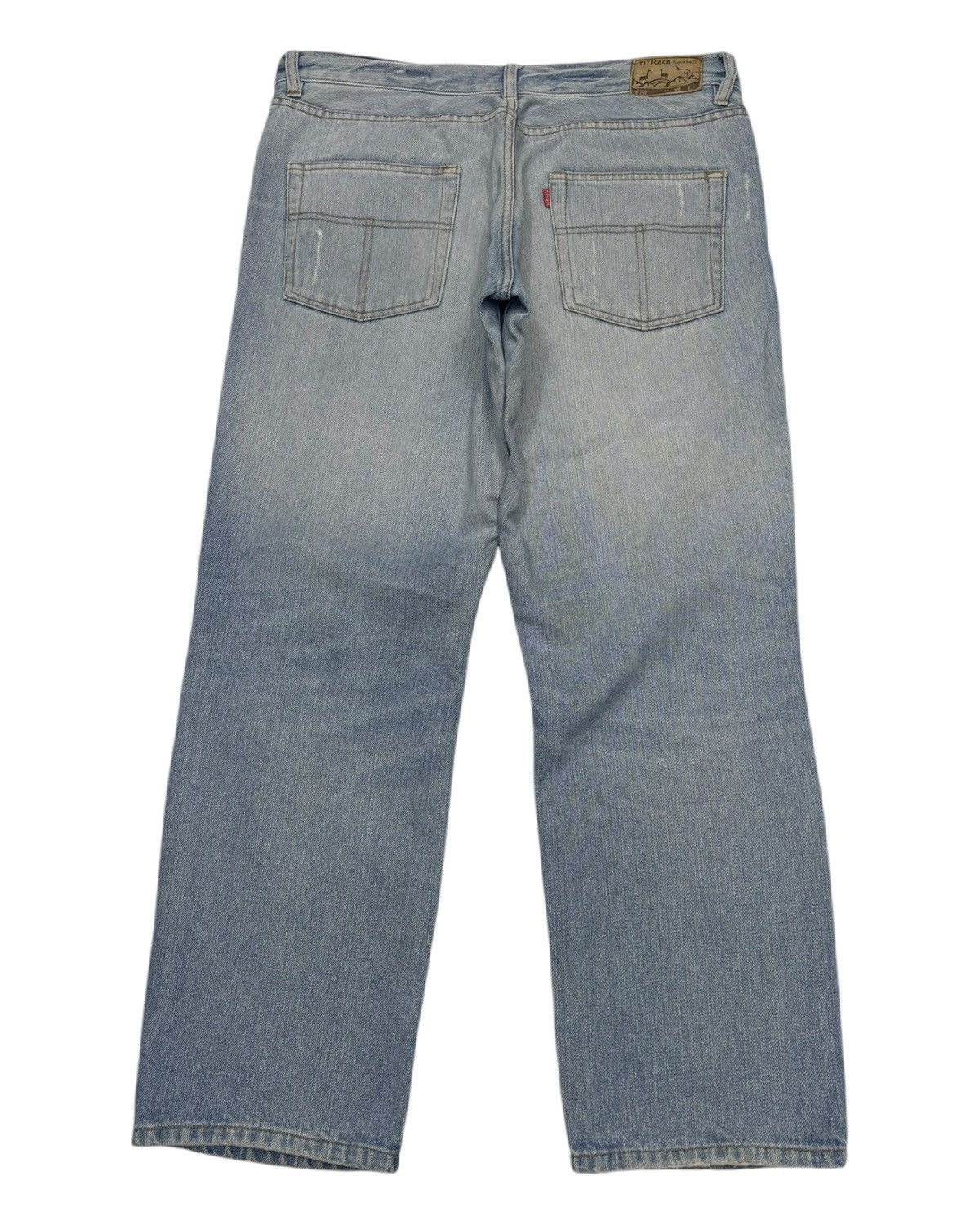 Kapital Vintage Titicaca ☮️ Logo Distressed Denim Jeans Size US 32 / EU 48 - 3 Thumbnail