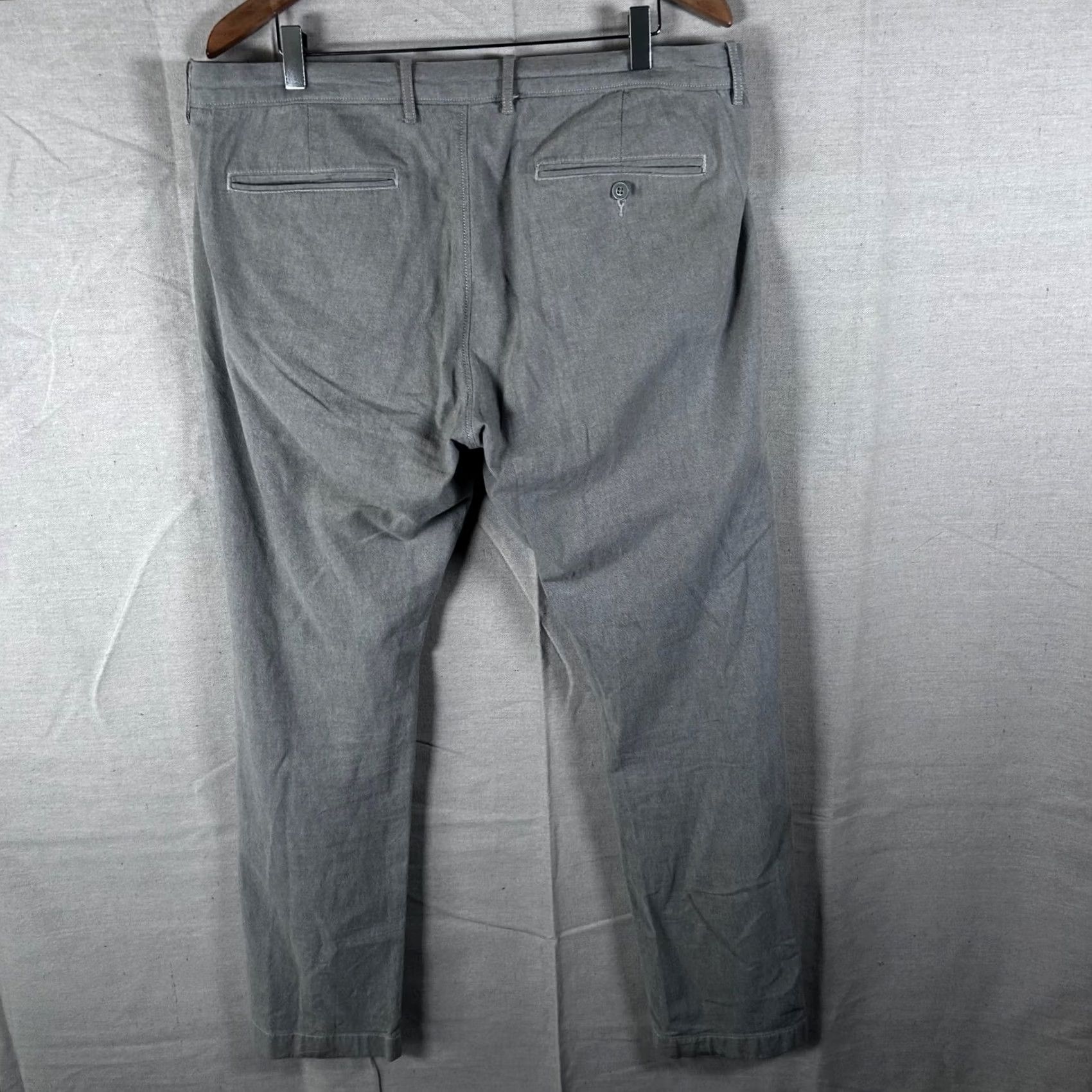 J.Crew J.CREW 484 Stretch Chino Pants Men - 36x32 Gray Cotton Blend Flat Front Trousers Size US 36 / EU 52 - 3 Thumbnail