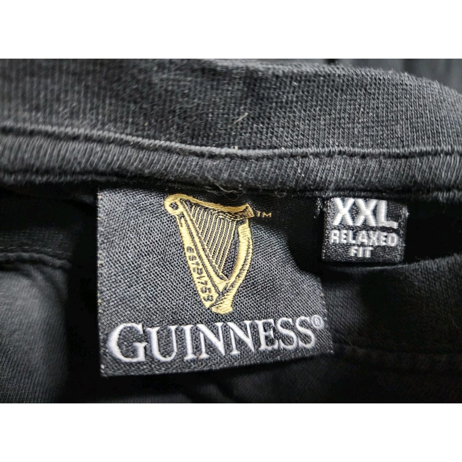 Vintage Guinness Mens 2XL T-Shirt Black Crew Neck Short Sleeve Distressed Dublin Beer Official Shirt Mens 2XL Guinness Size US XXL / EU 58 / 5 - 5 Thumbnail