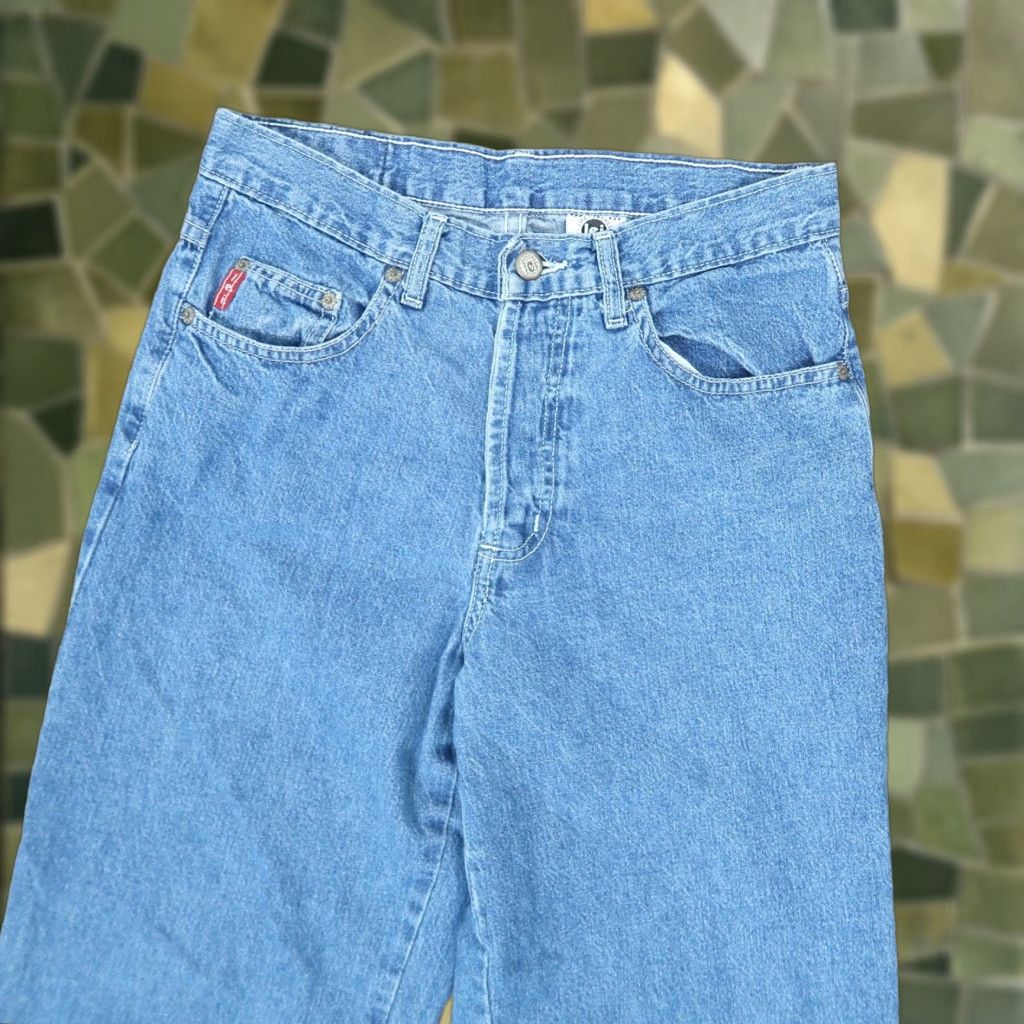 Vintage VINTAGE 90s LEI Denim Jeans Wide Leg Mid Rise Cotton 28x30 Women 7 Grunge Casual Blue Size 28" / US 6 / IT 42 - 1 Thumbnail