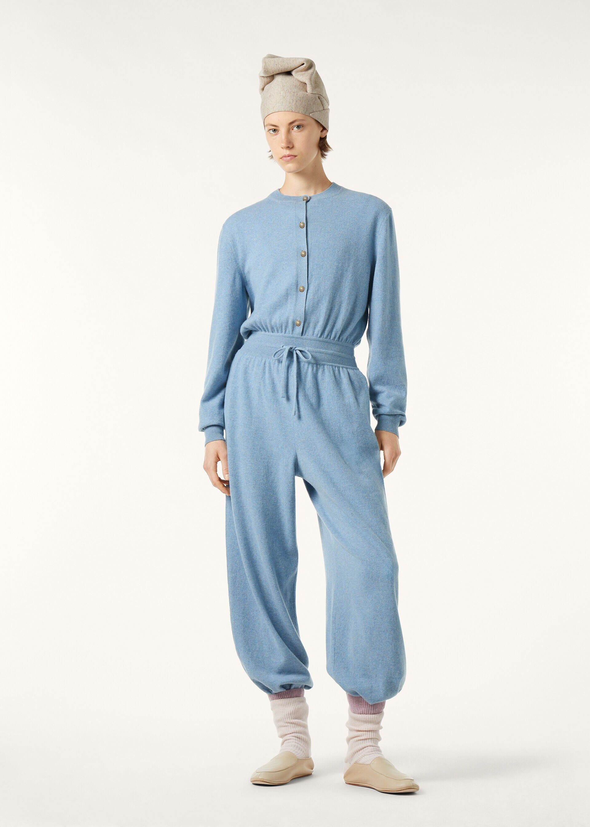 Loro Piana os11x0426 FAQ9868 Classic Jumpsuit in Airy Sky Melange Size 27" / US 4 / IT 40 - 4 Thumbnail