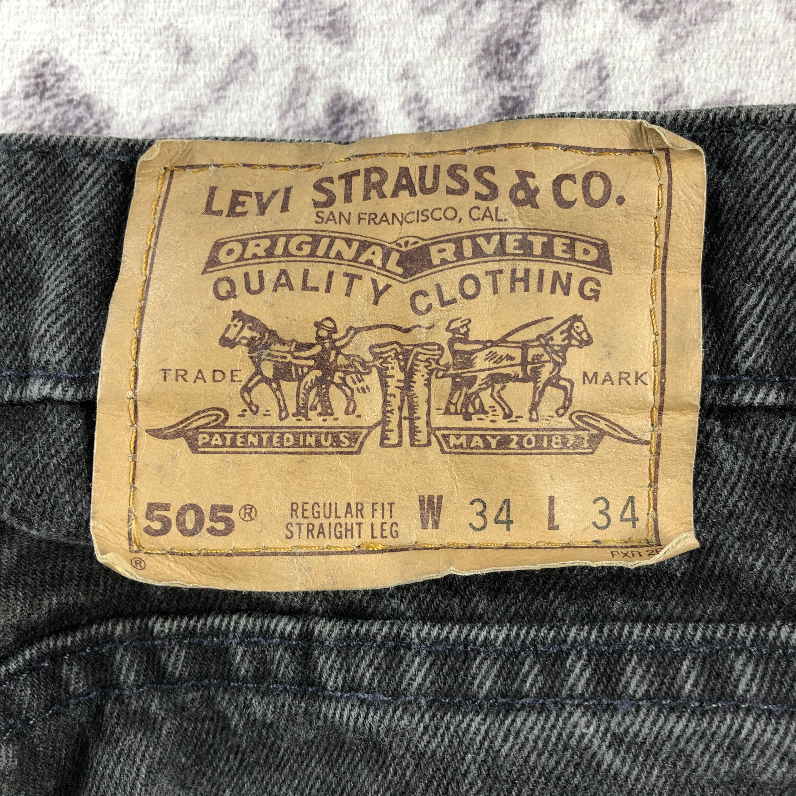 Levi's Vintage 90s Faded Black Levis 505 Orange Tab Jeans-JM3017 Size US 33 - 6 Thumbnail