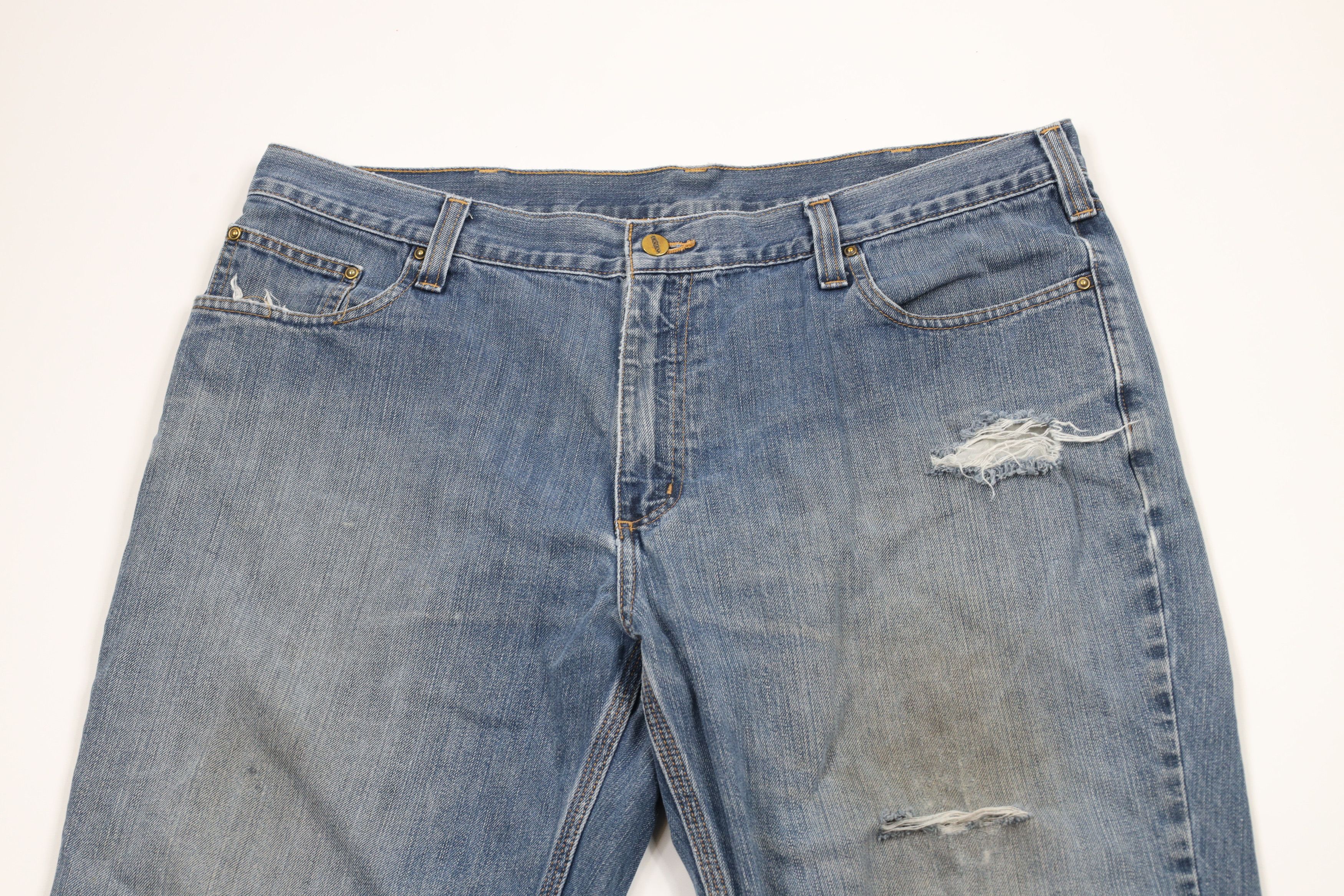 Carhartt × Vintage Vintage Carhartt Distressed Relaxed Fit Denim Jeans Blue Size US 40 / EU 56 - 2 Thumbnail