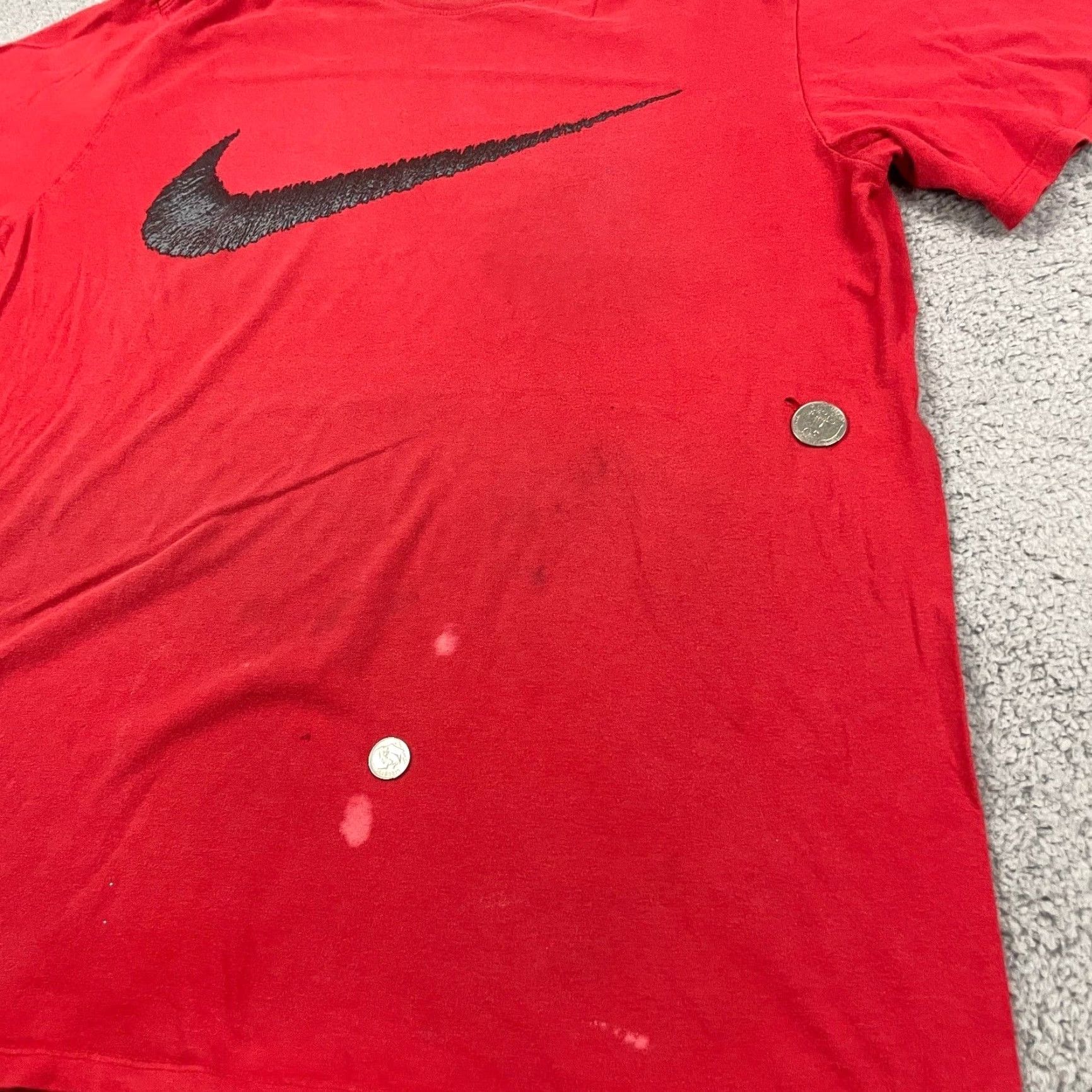 Nike Nike Shirt Mens Large Black Red Logo Graphic Swoosh Check Workout Tshirt Size US L / EU 52-54 / 3 - 7 Thumbnail