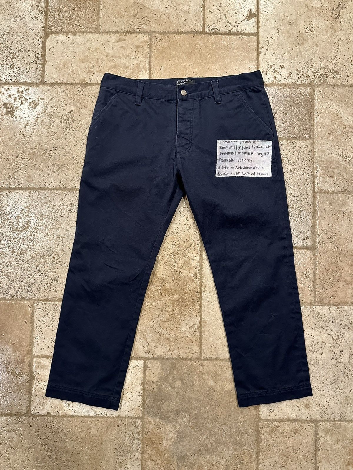 Enfants Riches Deprimes Enfants Riches Deprimes Navy Chino Henri Patch Work Pants Size US 34 / EU 50 - 1 Thumbnail