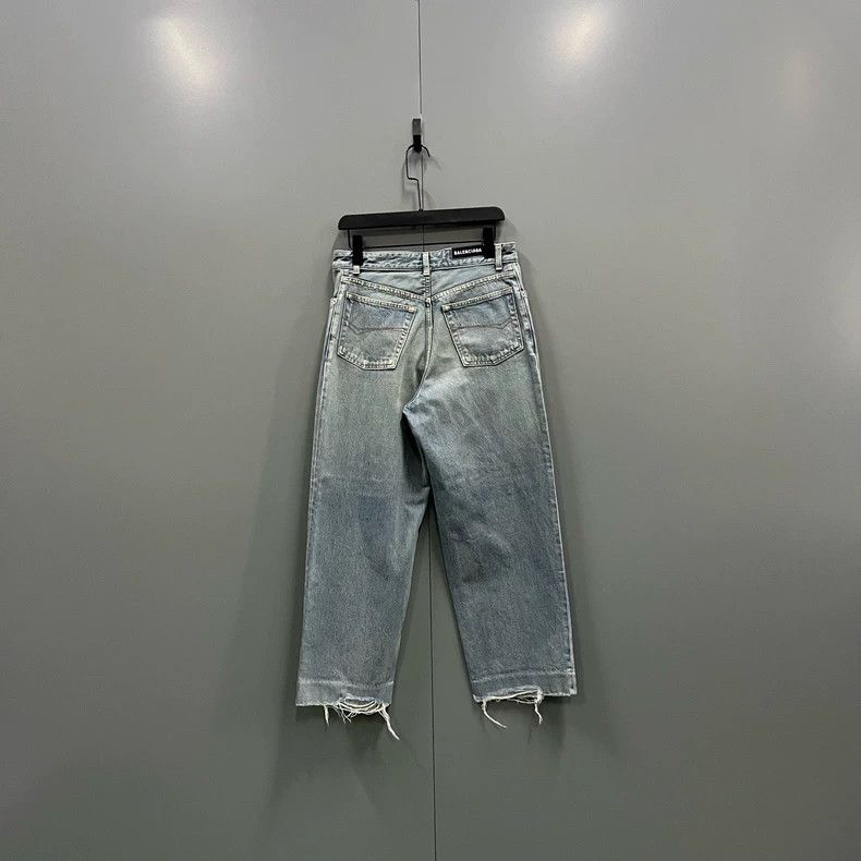 Balenciaga Balenciaga Light blue wash jeans wide-leg pants Size US 27 - 2 Thumbnail