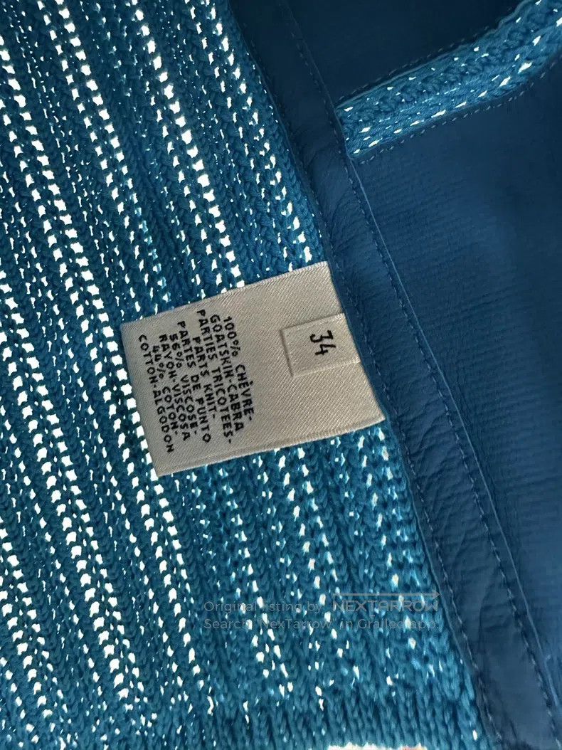 Hermes Velvet lamb leather dress with classic blue color a
