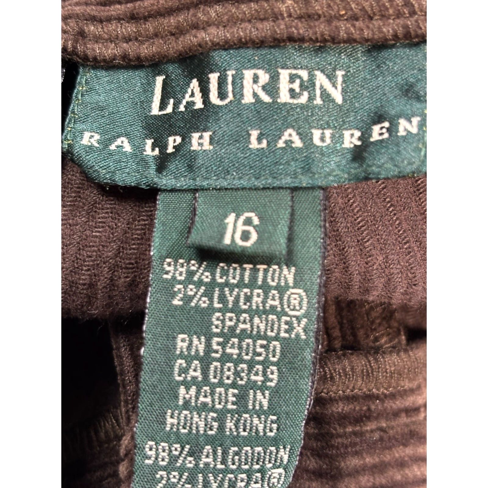 Ralph Lauren VINTAGE Lauren Ralph Lauren Corduroy Pants Women 16 Regular Brown 90s Y2K Classic Corduroy Pants Women Size 38" / US 16 / IT 52 - 6 Thumbnail