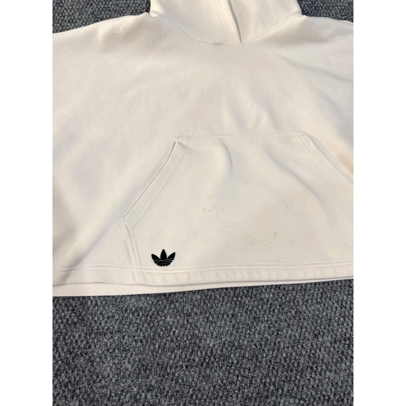 Adidas Adidas Hoodie Womens 3X White Pullover Fleece Trefoil Logo 3-Stripes Cropped Pockets Crew Neck Long Sleeve Casual Size XXL / US 16-18 / IT 52-54 - 3 Thumbnail