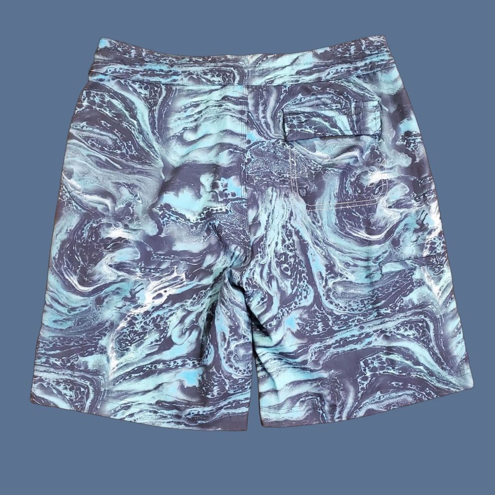 Vintage Huk Mens 32 Blue Performance Fishing Short 8 Inseam Stretch Chino Shorts with Pockets - Geometric Print, Flat Front, Regular Inseam Size US 32 / EU 48 - 1 Thumbnail
