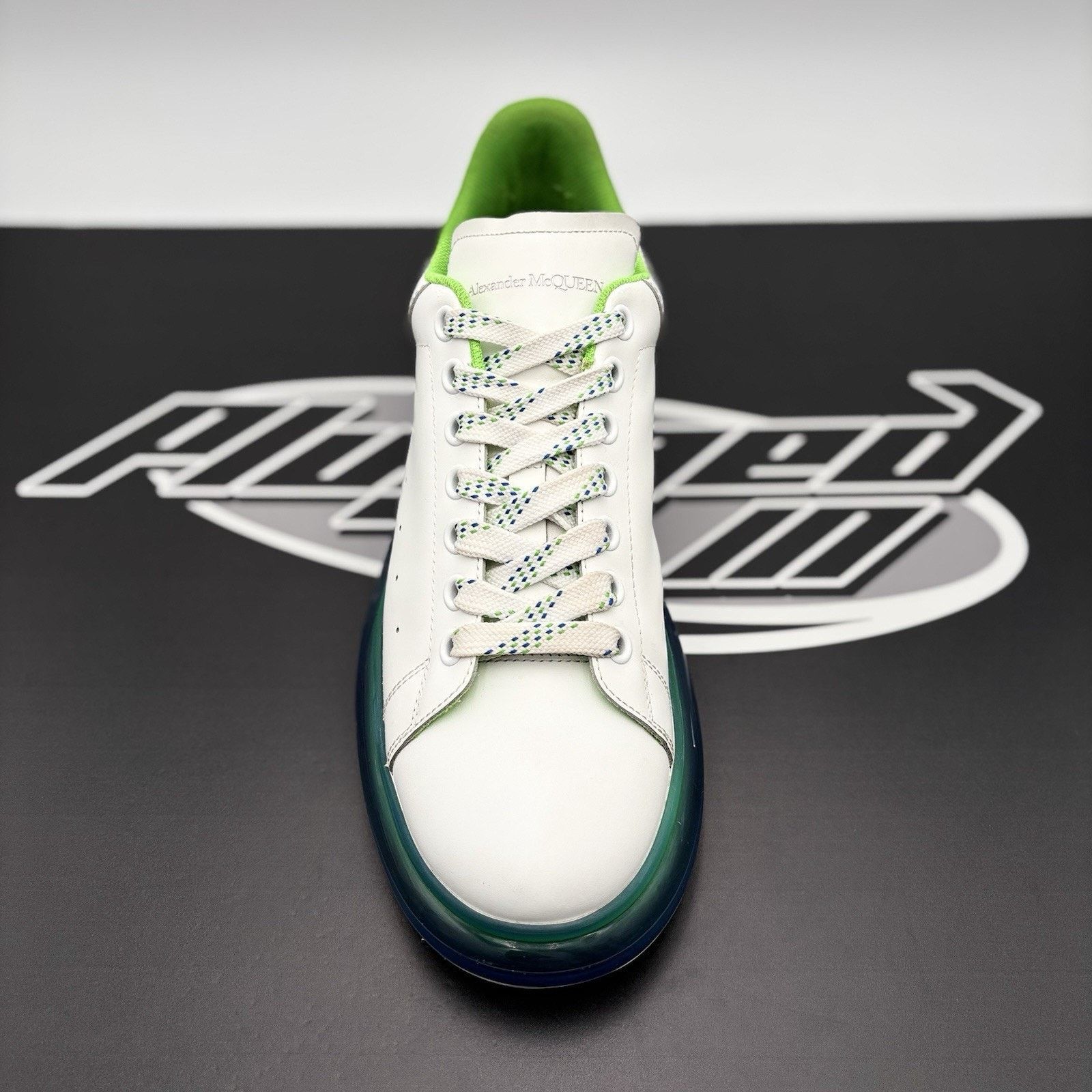 Alexander McQueen Alexander McQueen ' Transparent Sole White, Lime ' Size US 12 / EU 45 - 5 Thumbnail