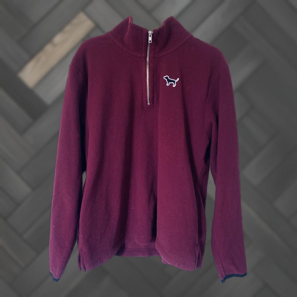 Pinko PINK Victoria’s Secret Women’s 1/4 Zip Sweatshirt Burgundy Maroon Large Pullover Regular Size M Long Sleeve Activewear Woman Shirt Size M / US 6-8 / IT 42-44 - 1 Thumbnail