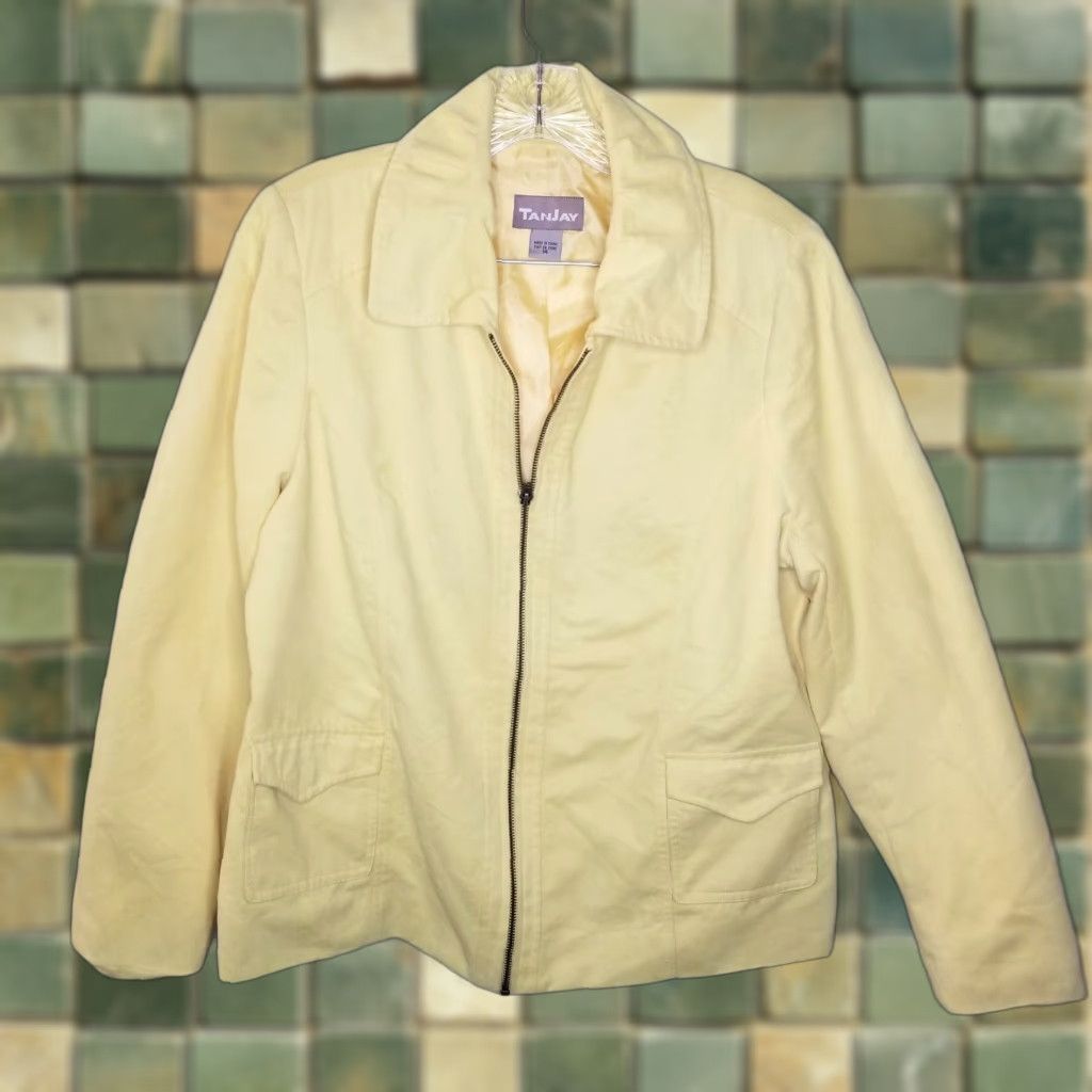 Vintage Tanjay Womens Yellow Full Zip Jacket Size 14 Size XL / US 12-14 / IT 48-50 - 1 Thumbnail