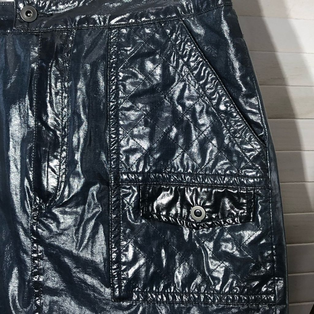 Free People NWOT FREE PEOPLE shiny blue vegan leather mini skirt sz S Size 28" / US 6 / IT 42 - 6 Thumbnail