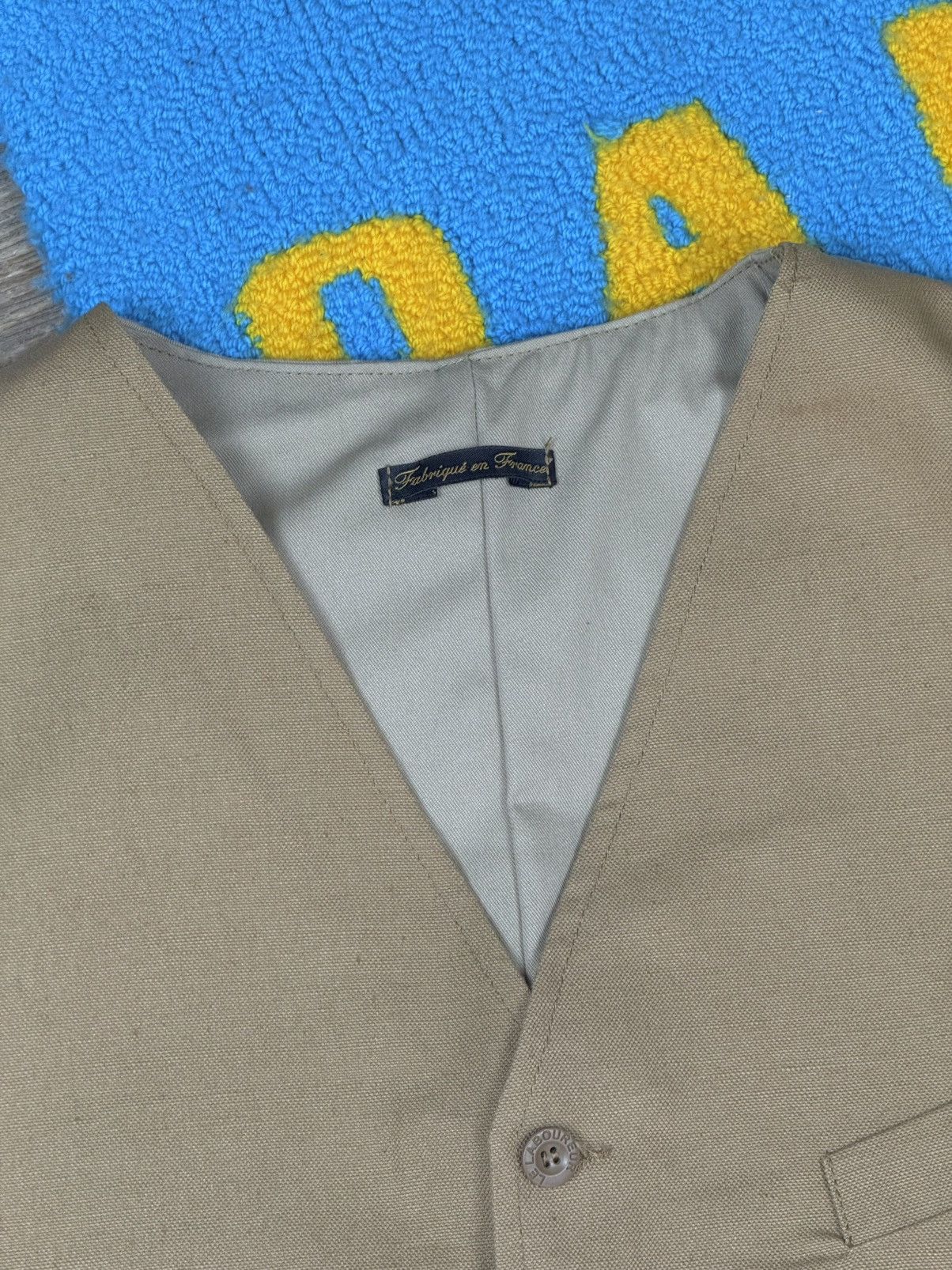 Le Laboureur × Vintage Vintage Le Laboureur Cotton Linen Button Up Work Belted Vest Size US L / EU 52-54 / 3 - 7 Thumbnail