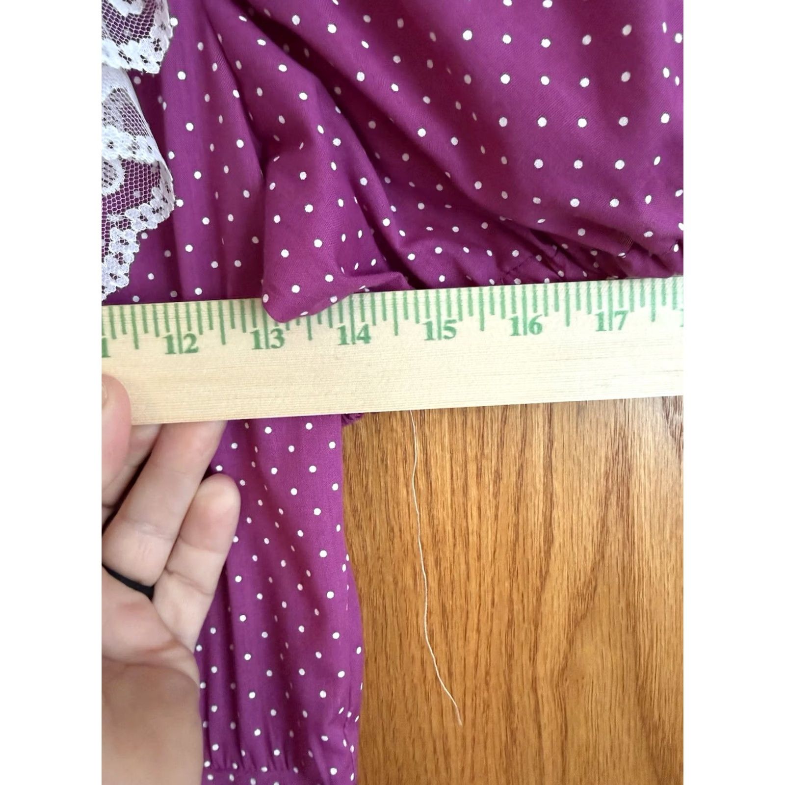 DANCER VINTAGE Partners Square Dance Dress Women 10 Purple Polka Dot Belt 36in Rockabilly 1970s Size L / US 10 / IT 46 - 4 Thumbnail