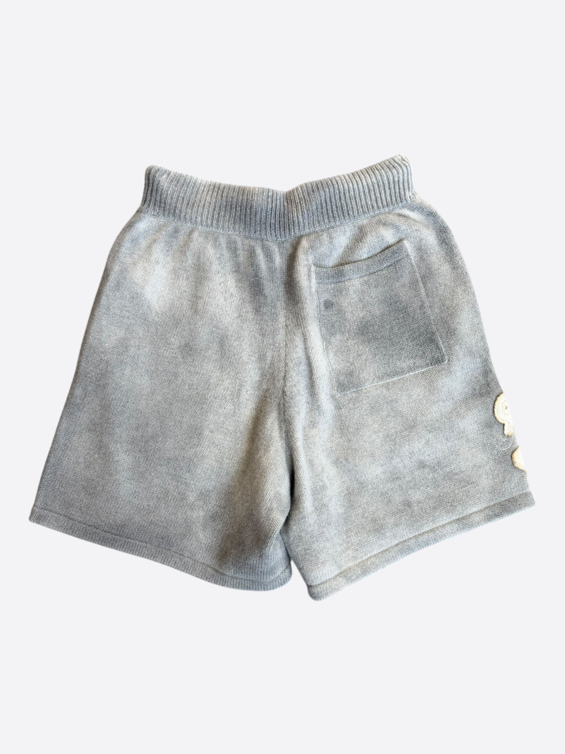 Amiri Amiri Grey & White Distressed 22 Logo Cashmere Shorts Size US 30 / EU 46 - 2 Thumbnail