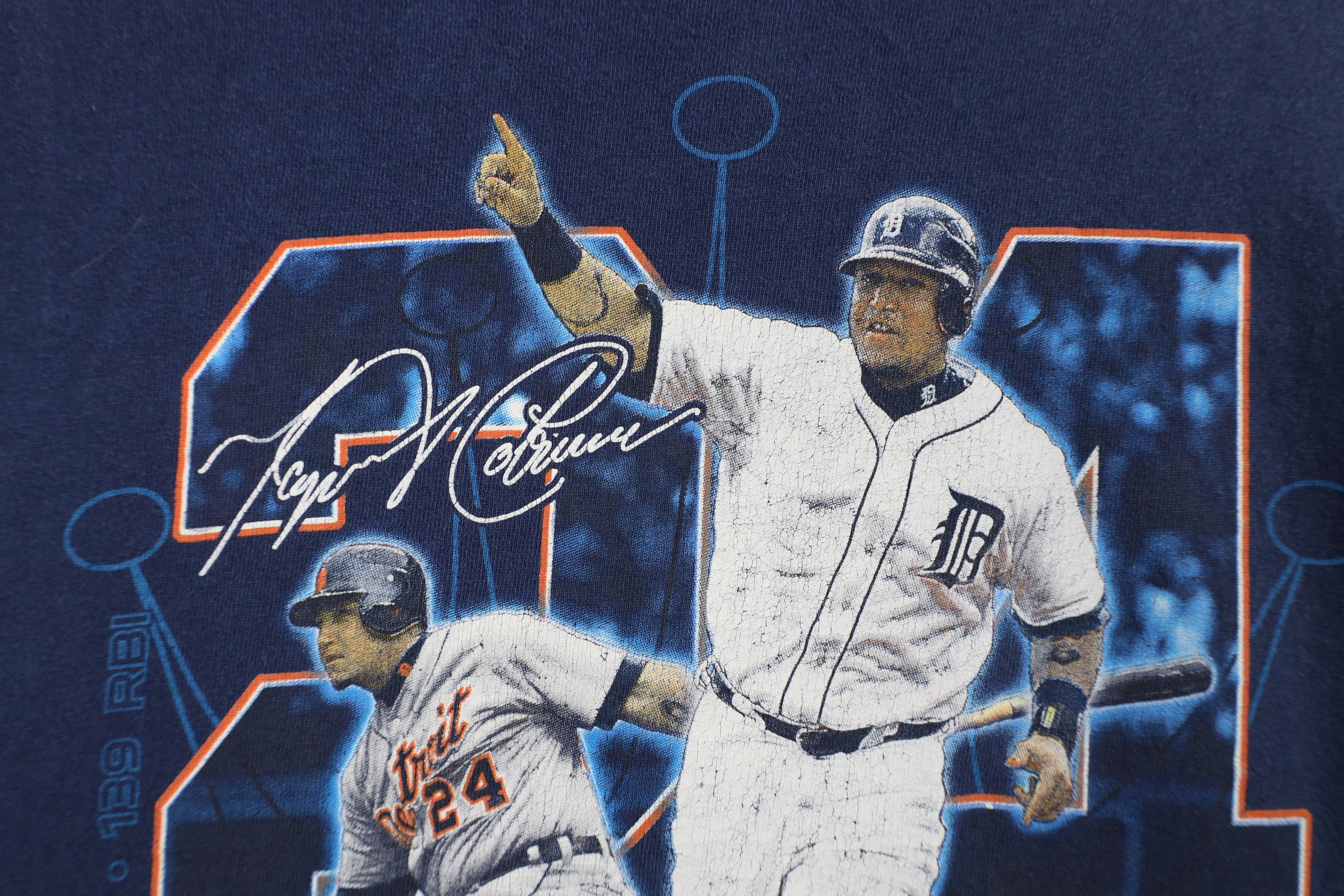 Vintage Y2K Crown Miguel Cabrera Detroit Tigers Baseball T-Shirt Size US XL / EU 56 / 4 - 5 Thumbnail