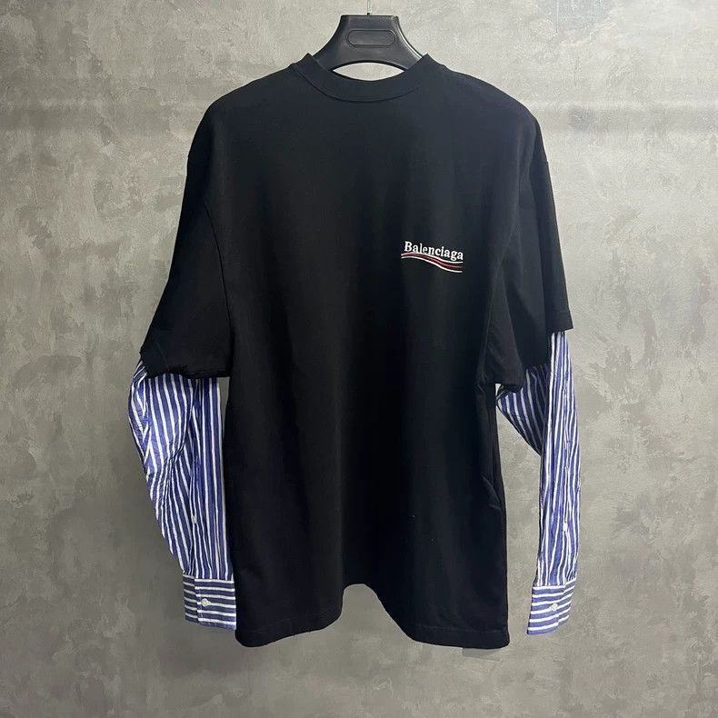 Balenciaga Balenciaga latest black cola casual two piece round neck lo Size US S / EU 44-46 / 1 - 1 Thumbnail