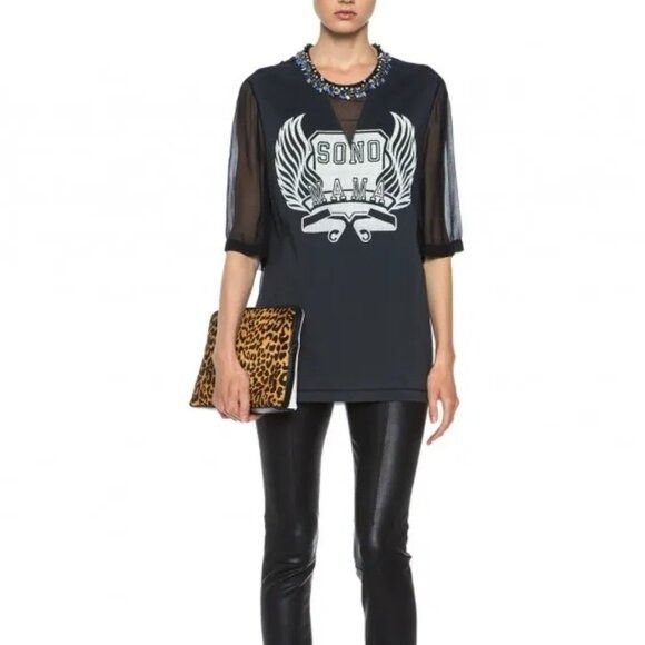 3.1 Phillip Lim 3.1 Phillip Lim Sonomama Oversize Tee with Beaded Collar She Size XS / US 0-2 / IT 36-38 - 1 Thumbnail