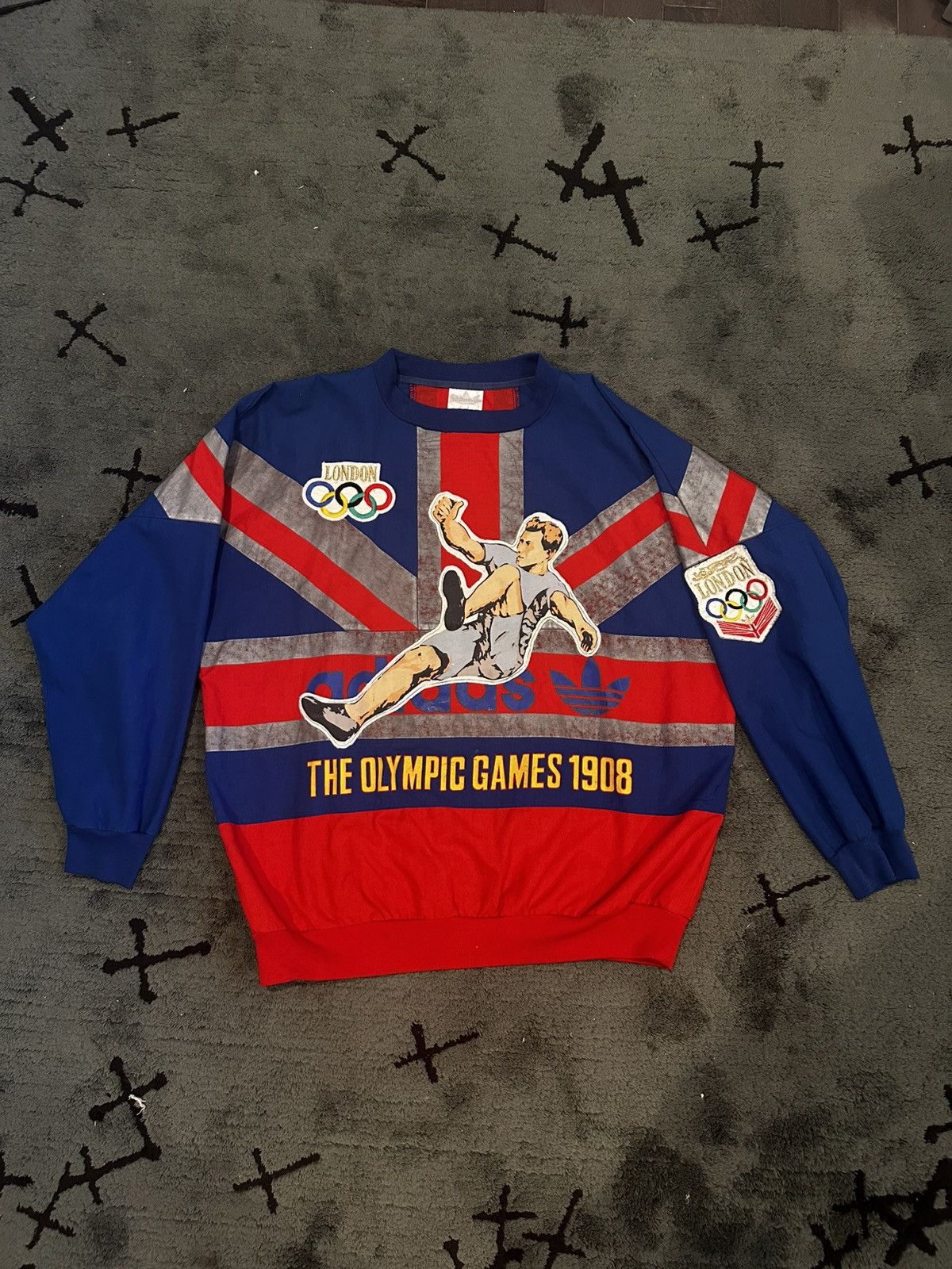 Adidas Vintage 80’s Adidas London Olympics Games 1908 Sweatshirt Size US L / EU 52-54 / 3 - 1 Thumbnail