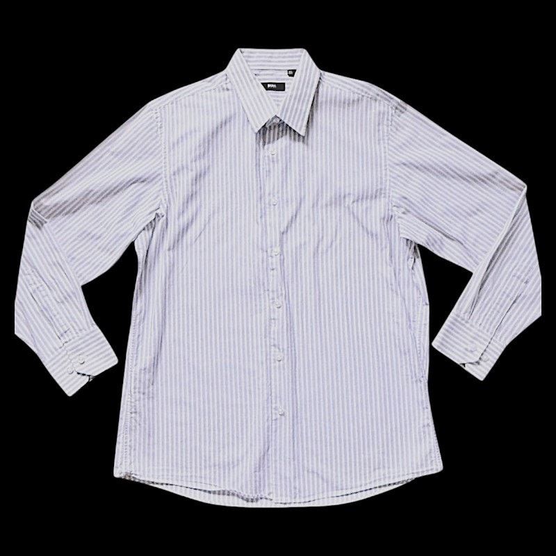 Hugo Boss Hugo Boss White/Purple Shirt | Size 16.5 Size US L / EU 52-54 / 3 - 1 Thumbnail