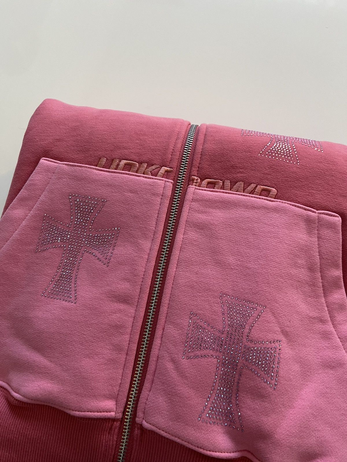 Unknown London Pink Rhinestone Hoodie Size US XL / EU 56 / 4 - 2 Thumbnail