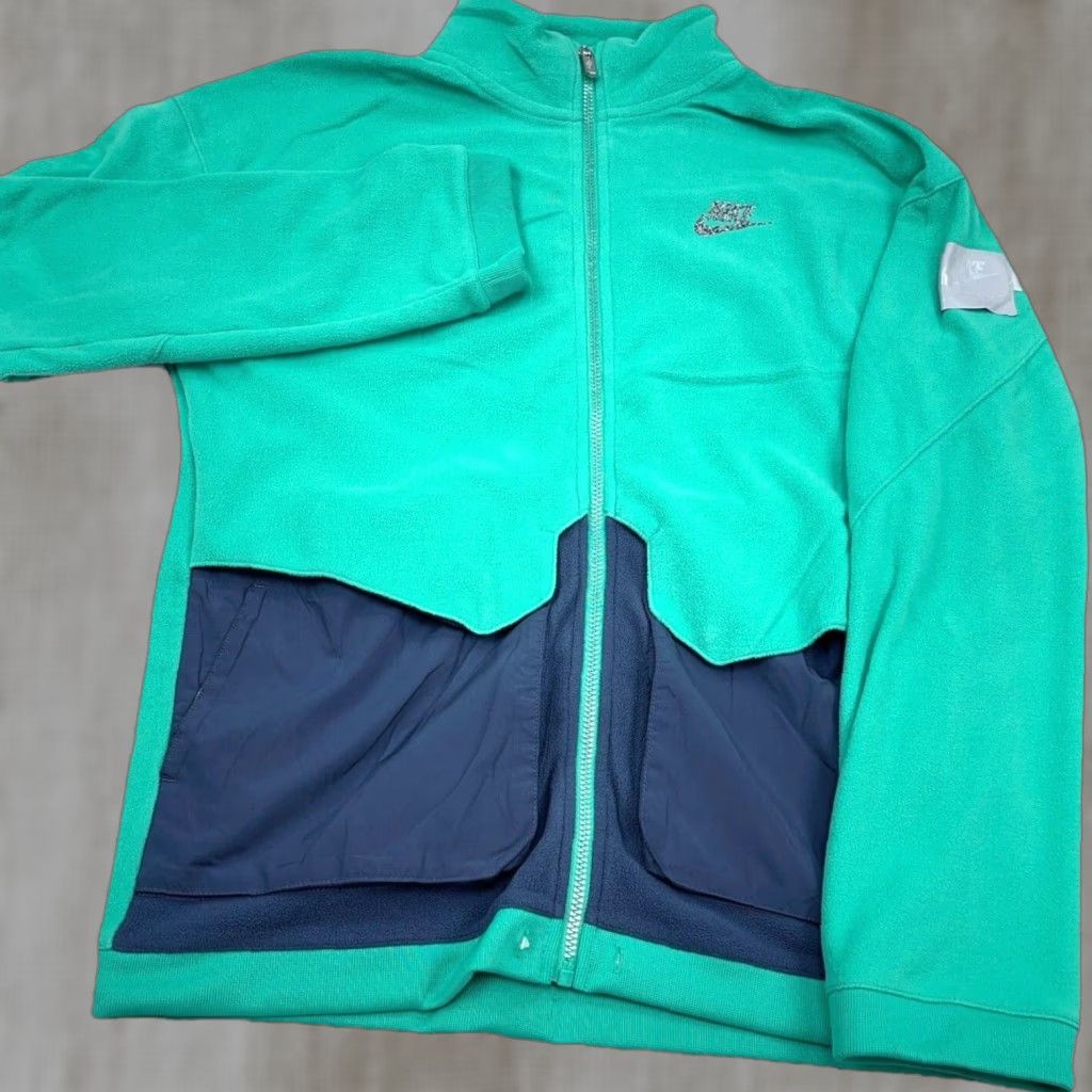 Nike Nike Jacket Women XL Green Blue Fleece Track Sweatshirt Warm Up Ladies Short description? Size XL / US 12-14 / IT 48-50 - 1 Thumbnail