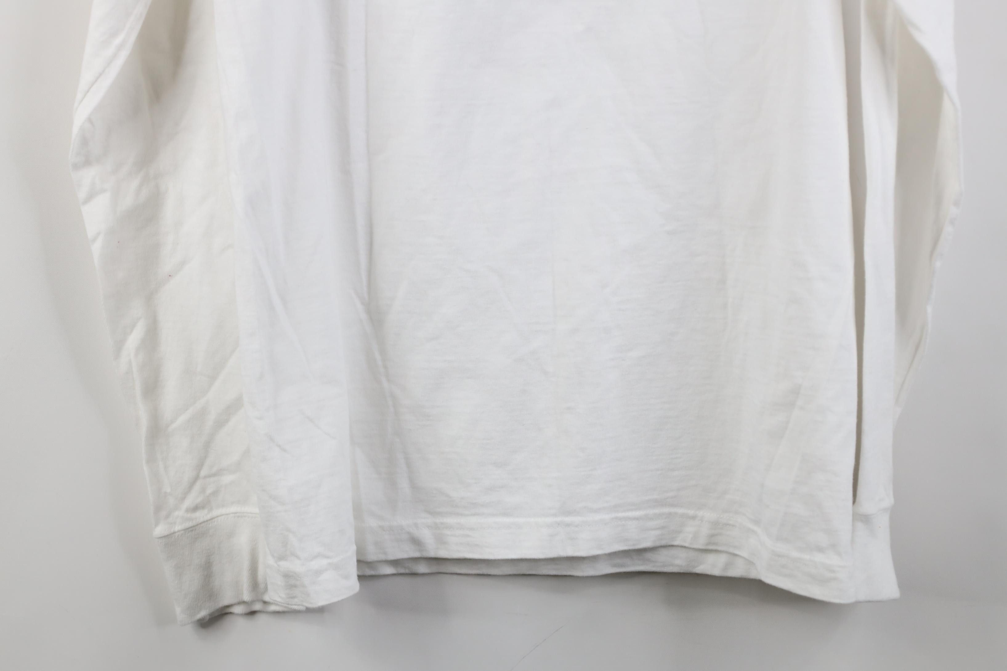 Hanes Vintage 90s Y2K Hanes Beefy Cotton Long Sleeve T-Shirt White Size US S / EU 44-46 / 1 - 12 Thumbnail